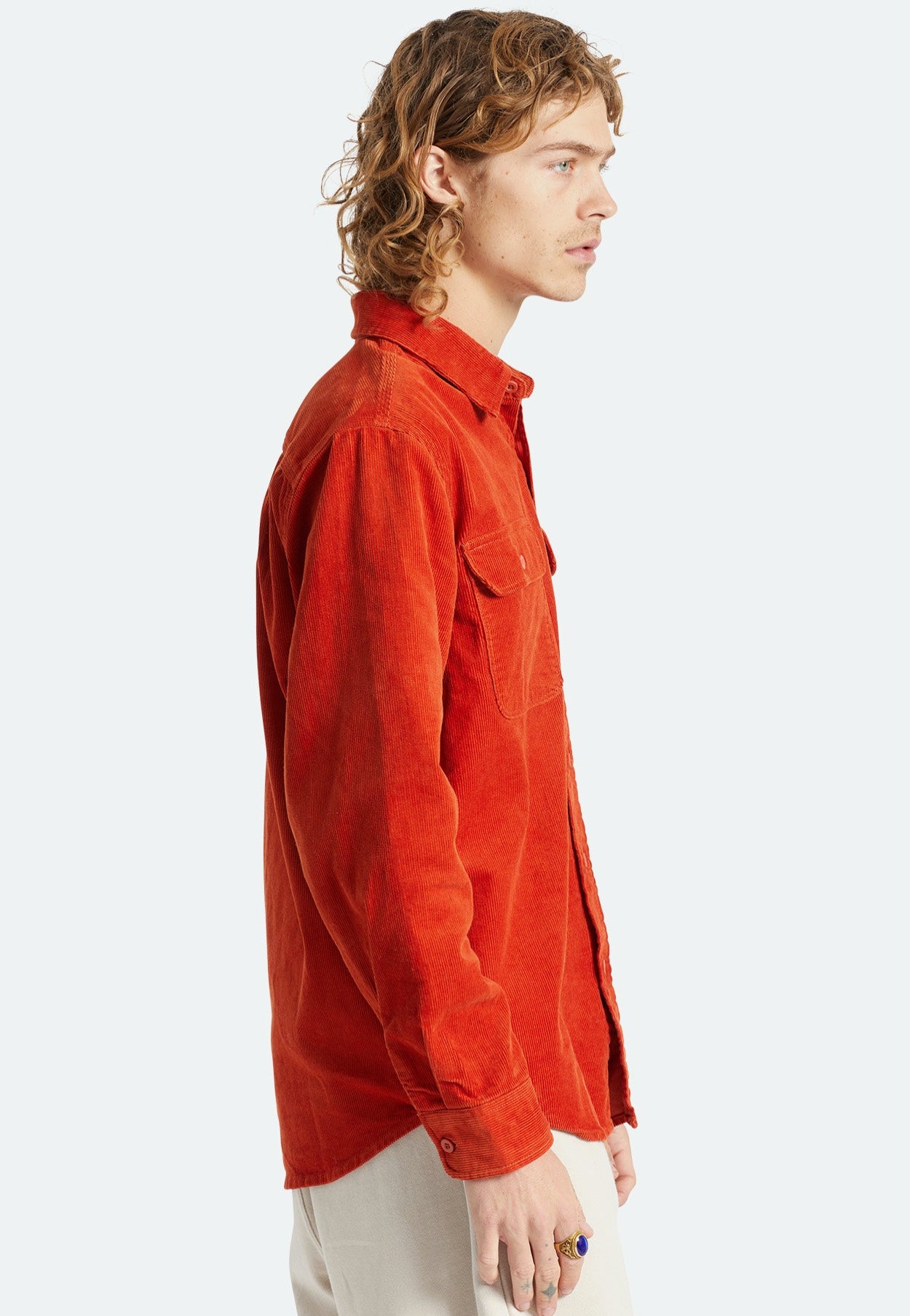 Brixton - Bowery Corduroy Phoenix Orange - Shirt | Men-Image