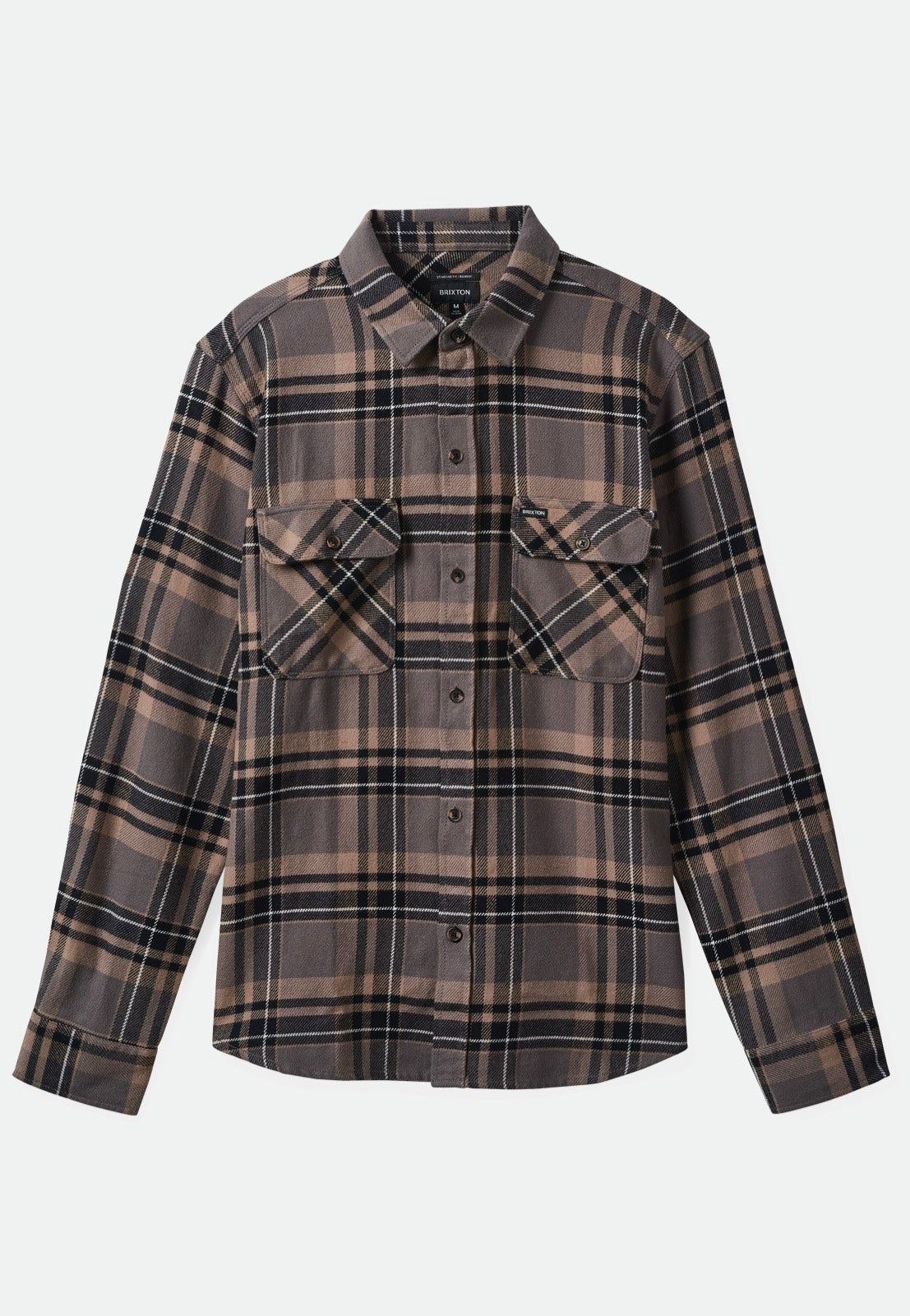 Brixton - Bowery Flannel Charcoal/Black/Cinder Grey - Shirt | Men-Image