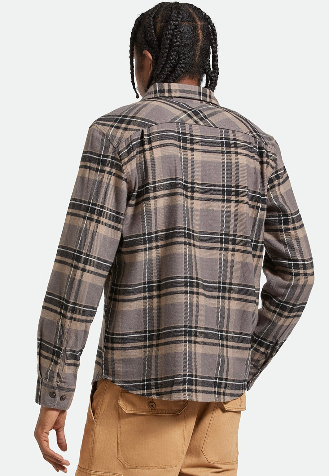 Brixton - Bowery Flannel Charcoal/Black/Cinder Grey - Shirt | Men-Image