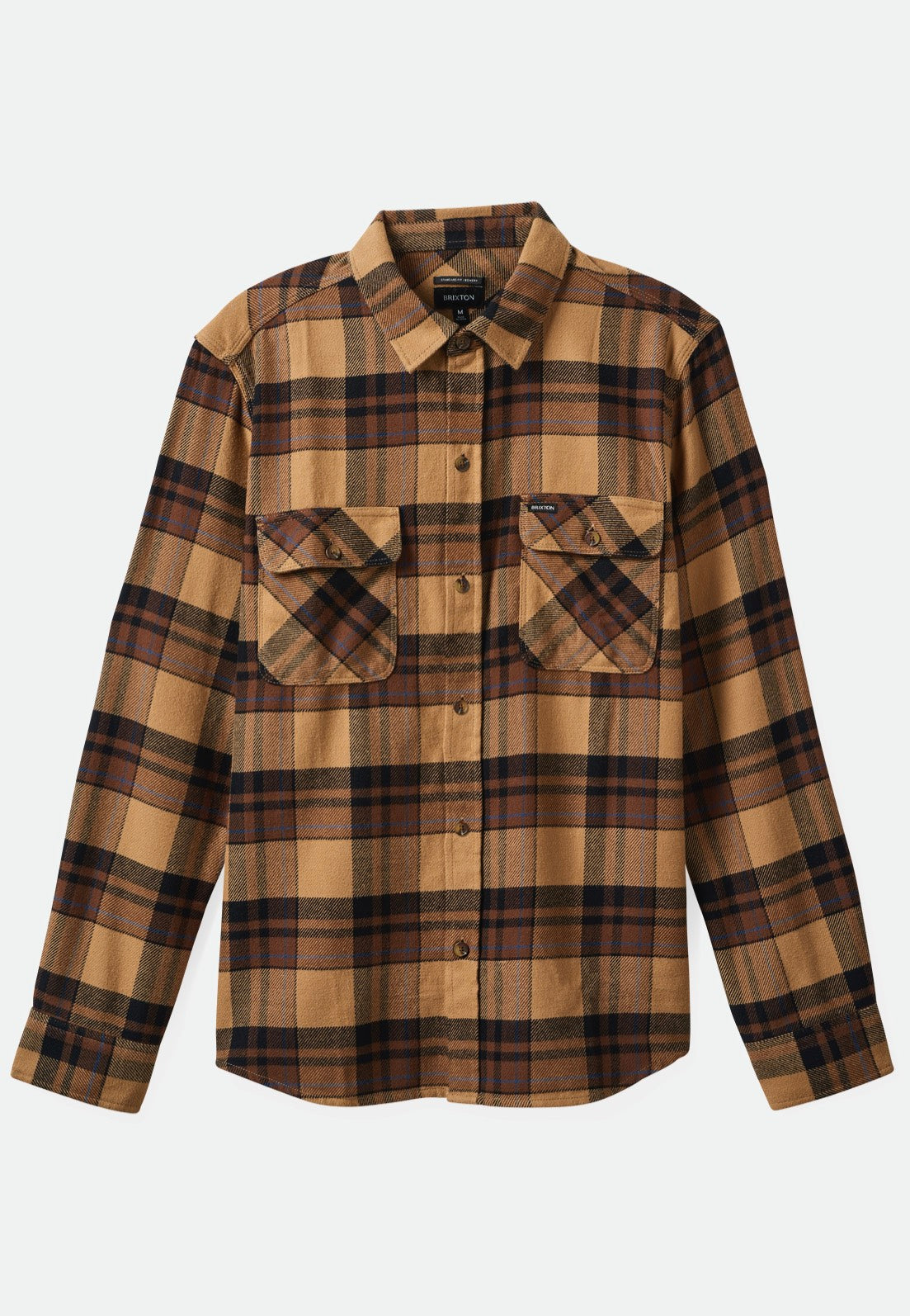 Brixton - Bowery Flannel Tiger's Eye/Pinecone Brown/Washed Black - Shirt | Men-Image