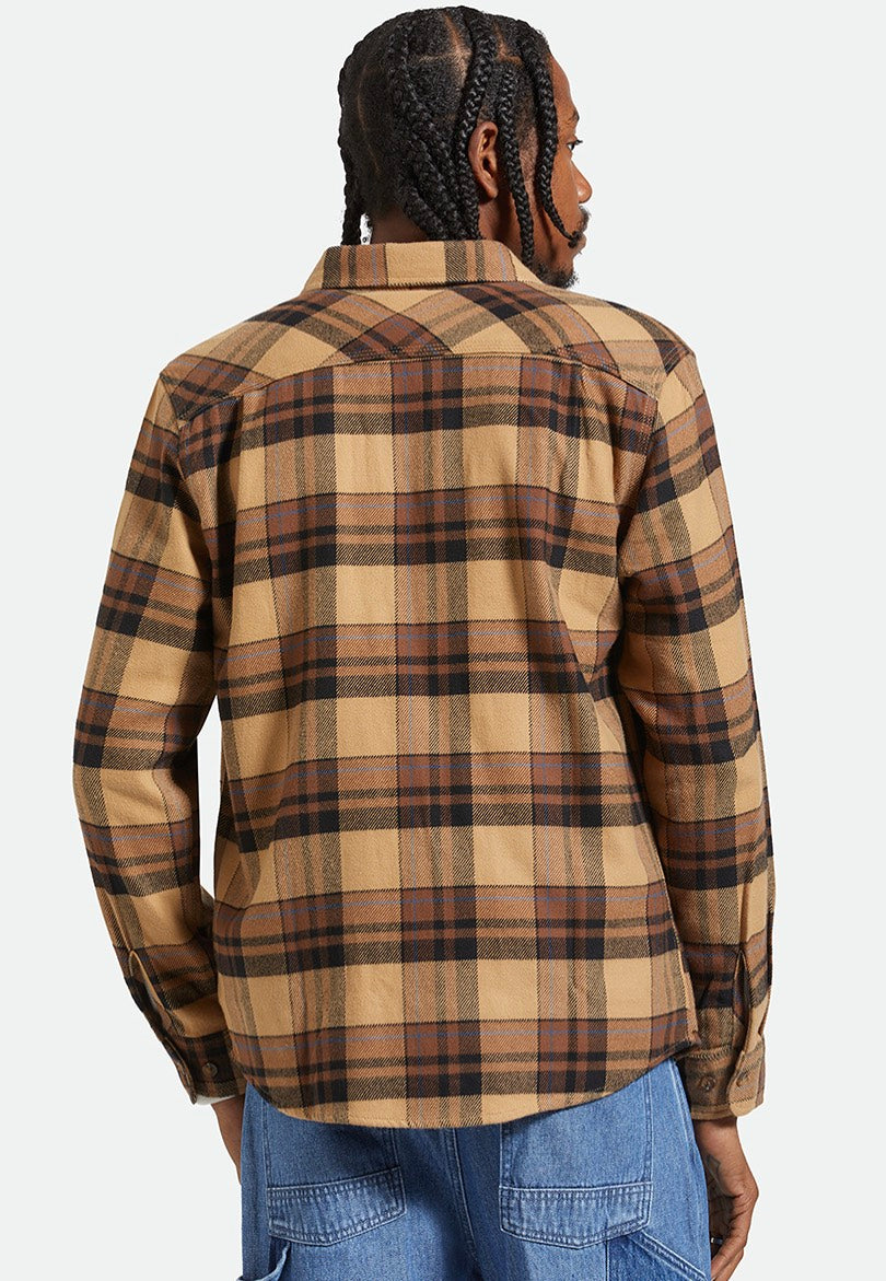 Brixton - Bowery Flannel Tiger's Eye/Pinecone Brown/Washed Black - Shirt | Men-Image