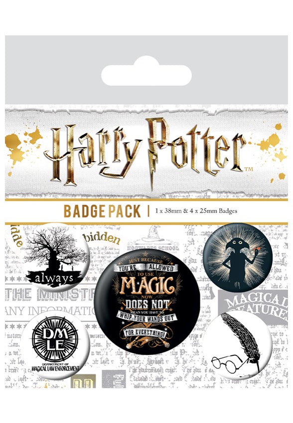 Harry Potter - Symbols Pack Of 5 - Button Set | Neutral-Image
