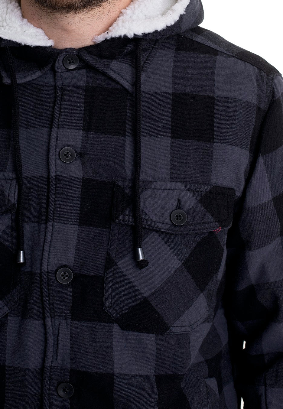 Brandit - Lumberjacket Hooded Black/Grey - Jacket | Men-Image