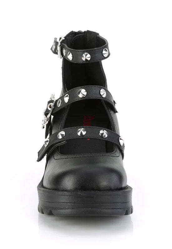 DemoniaCult - Bratty 30 Black Vegan Leather - Girl Sandals | Women-Image