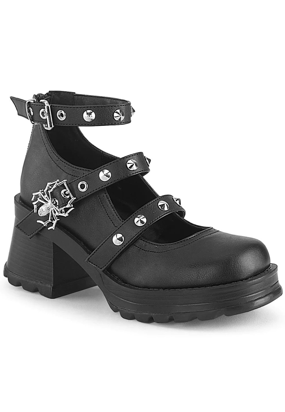 DemoniaCult - Bratty 30 Black Vegan Leather - Girl Sandals | Women-Image