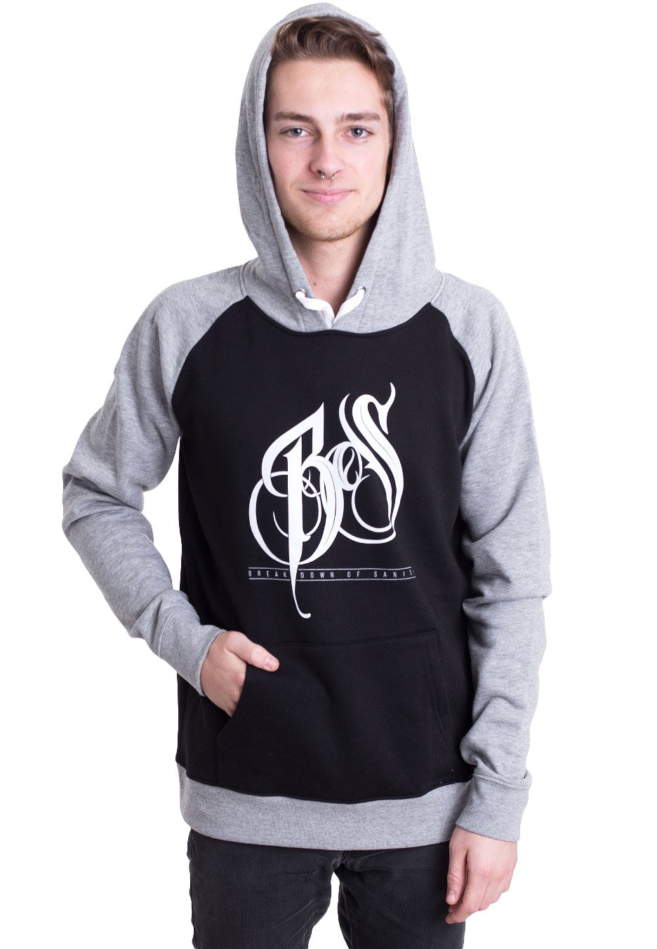 Breakdown Of Sanity - Letters Black/Sportsgrey - Hoodie | Men-Image