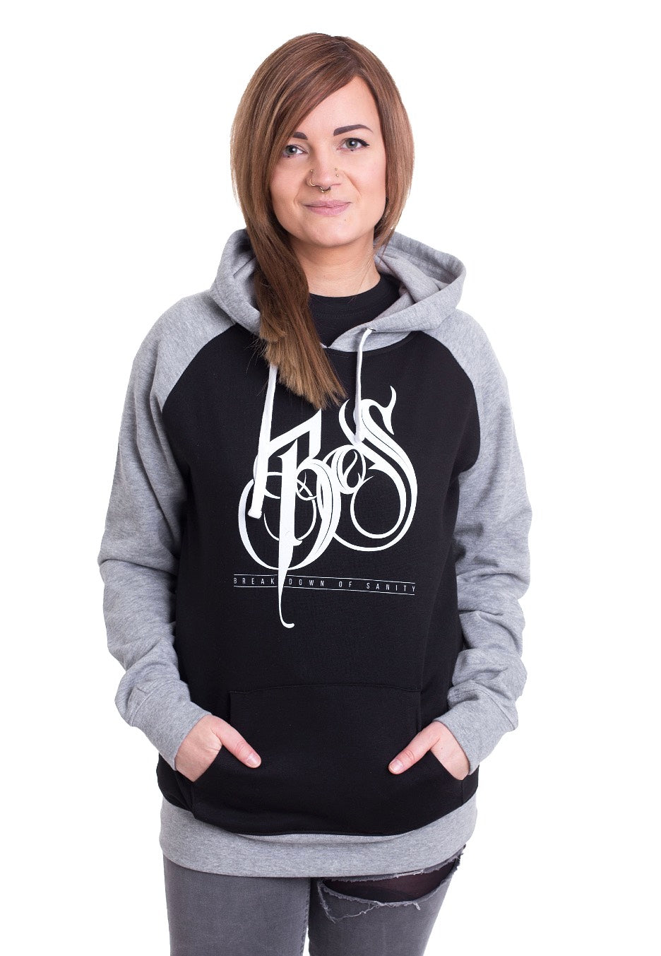 Breakdown Of Sanity - Letters Black/Sportsgrey - Hoodie | Women-Image