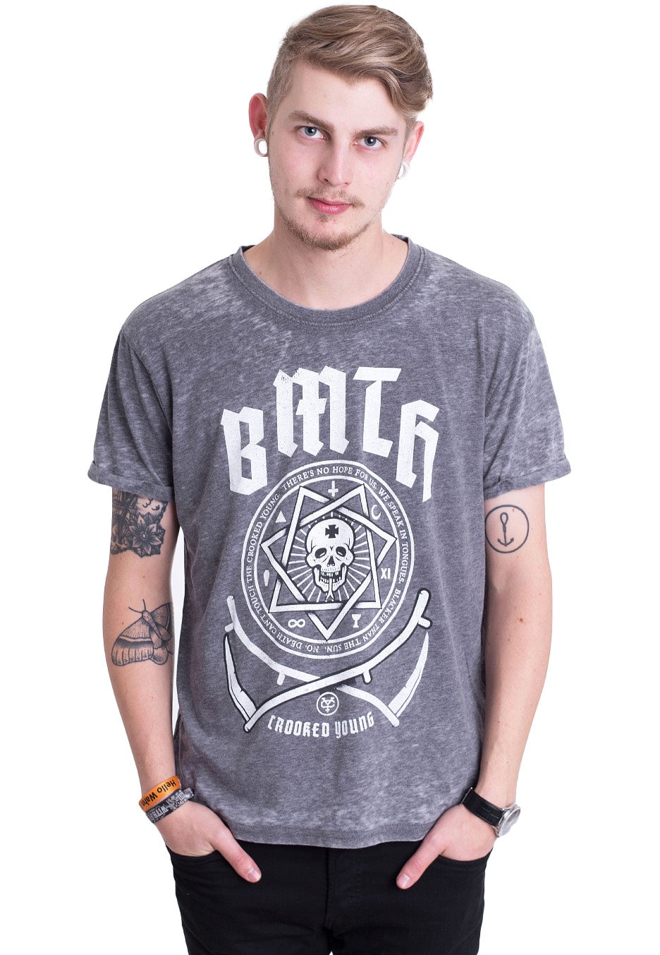 Bring Me The Horizon - Crooked Young Burnout Grey - T-Shirt | Men-Image