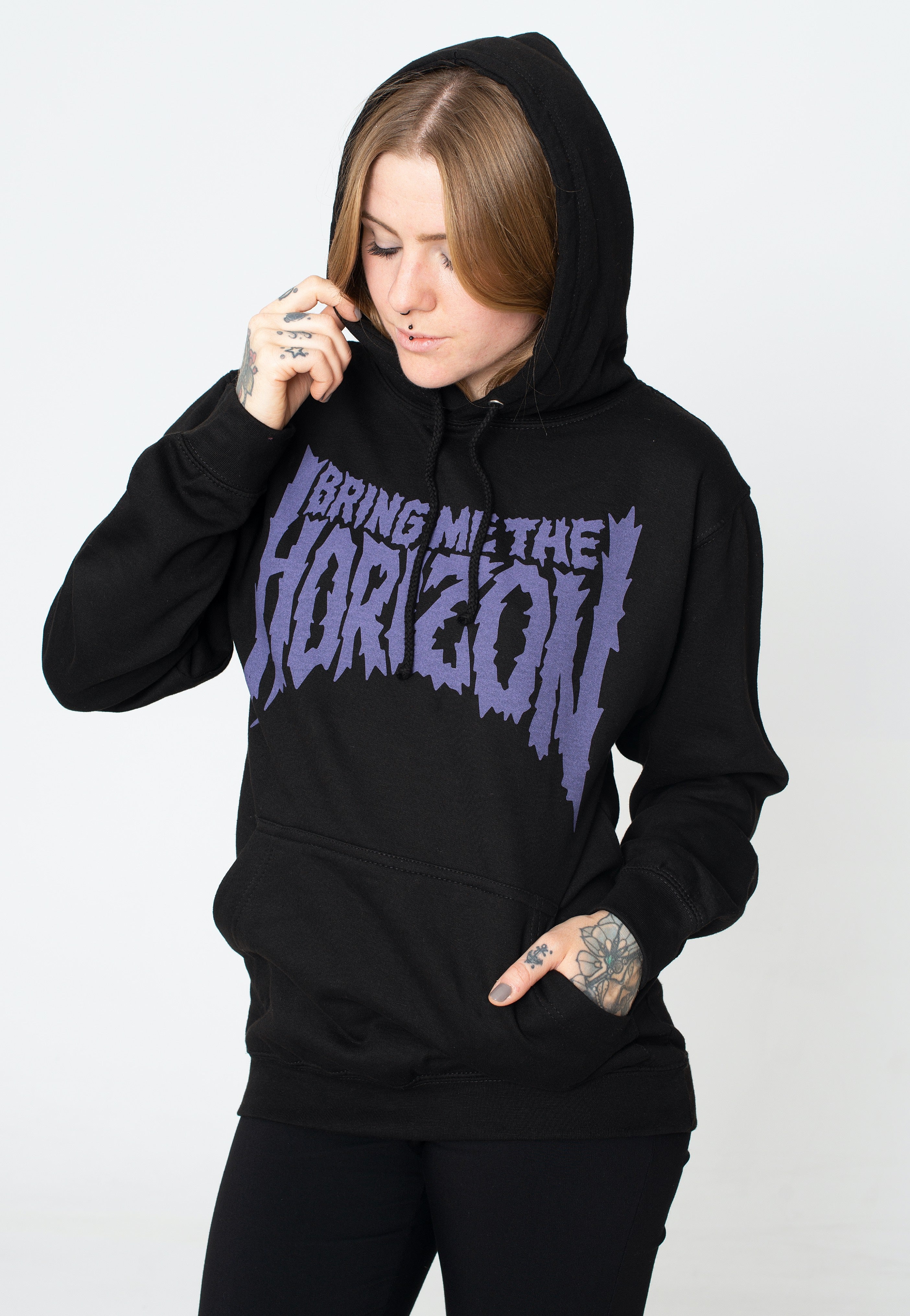 Bring Me The Horizon Hooded Figure store Key Dagger 2 Sided Gray Shirt Adult Medium