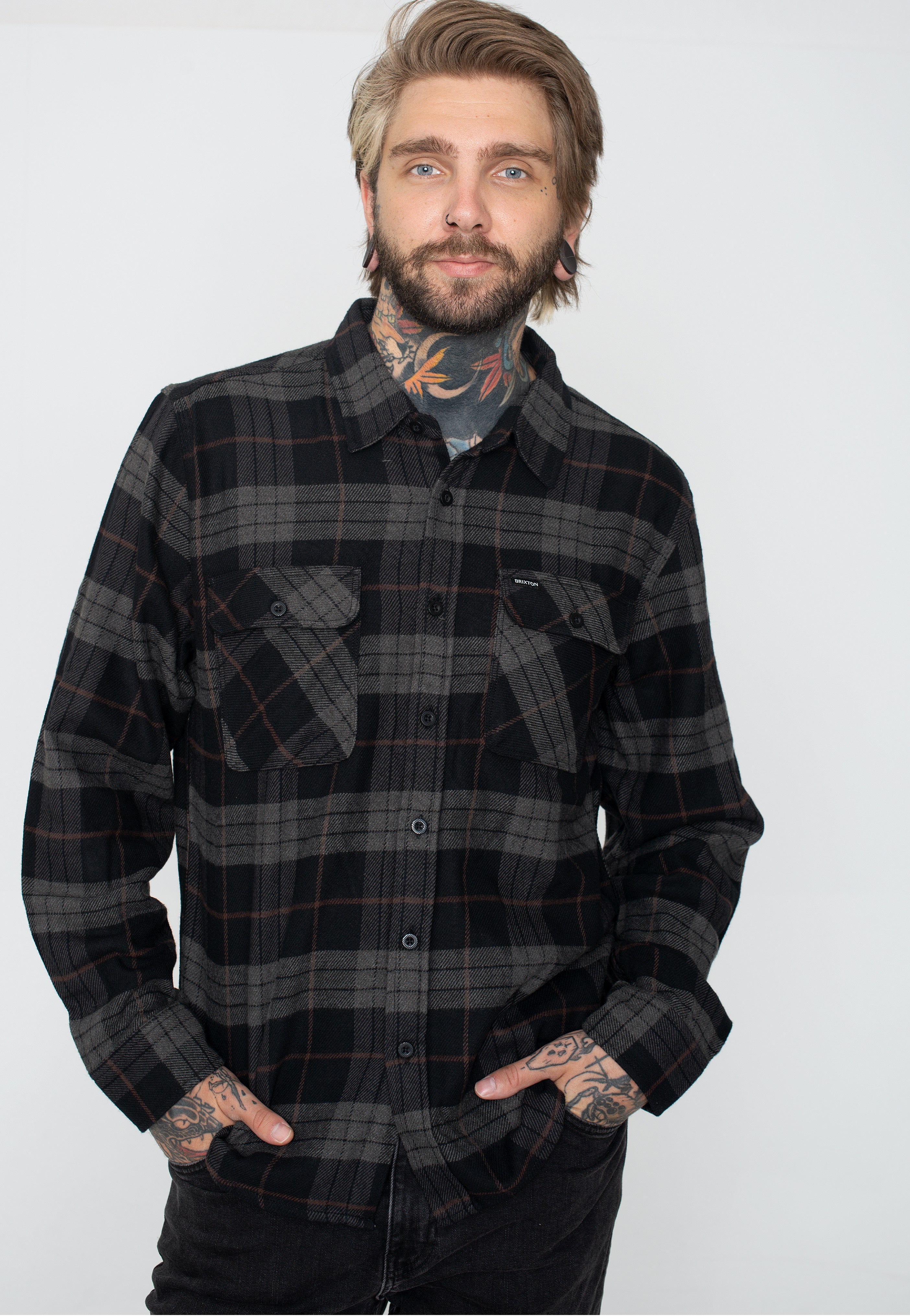 Brixton - Bowery Black/Charcoal - Shirt | Men-Image