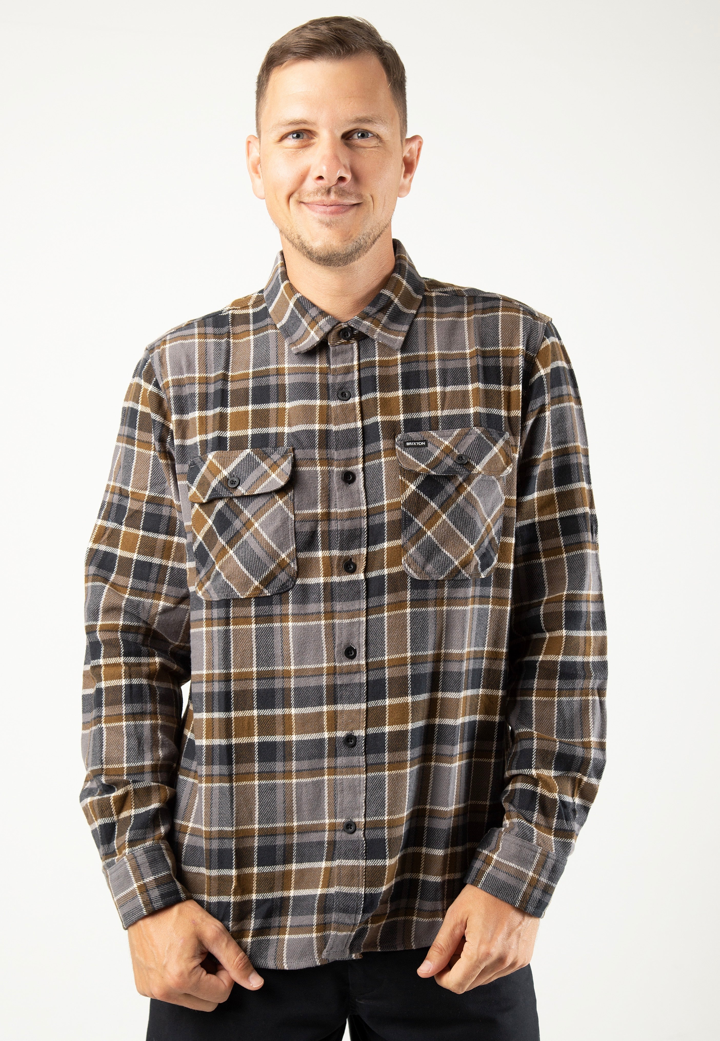 Brixton - Bowery Black/Desert Palm/Beige - Shirt | Men-Image