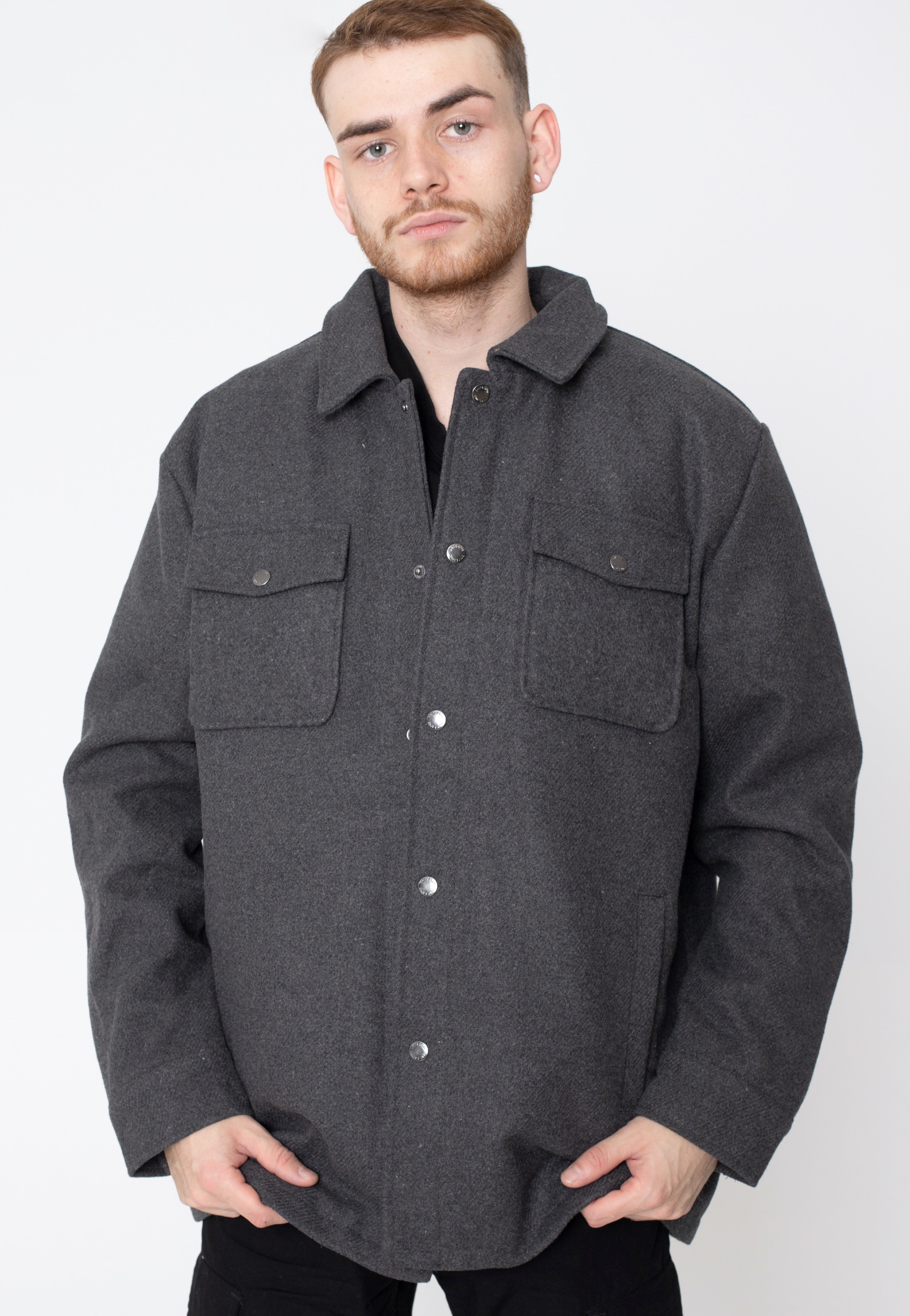 Only & Sons - Creed Loose Wool Dark Grey Melange - Jacket | Men-Image