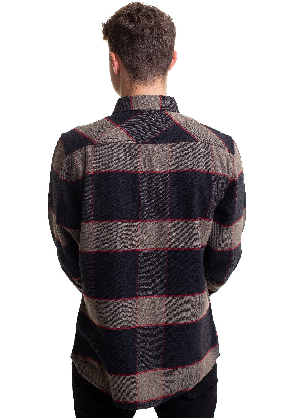 Brixton - Bowery Flannel Heather Grey/Charcoal - Shirt | Men-Image