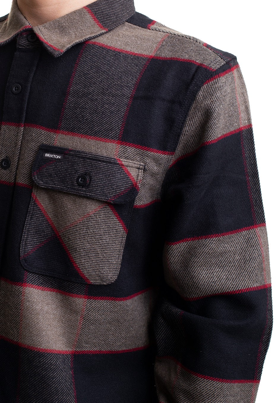 Brixton - Bowery Flannel Heather Grey/Charcoal - Shirt | Men-Image