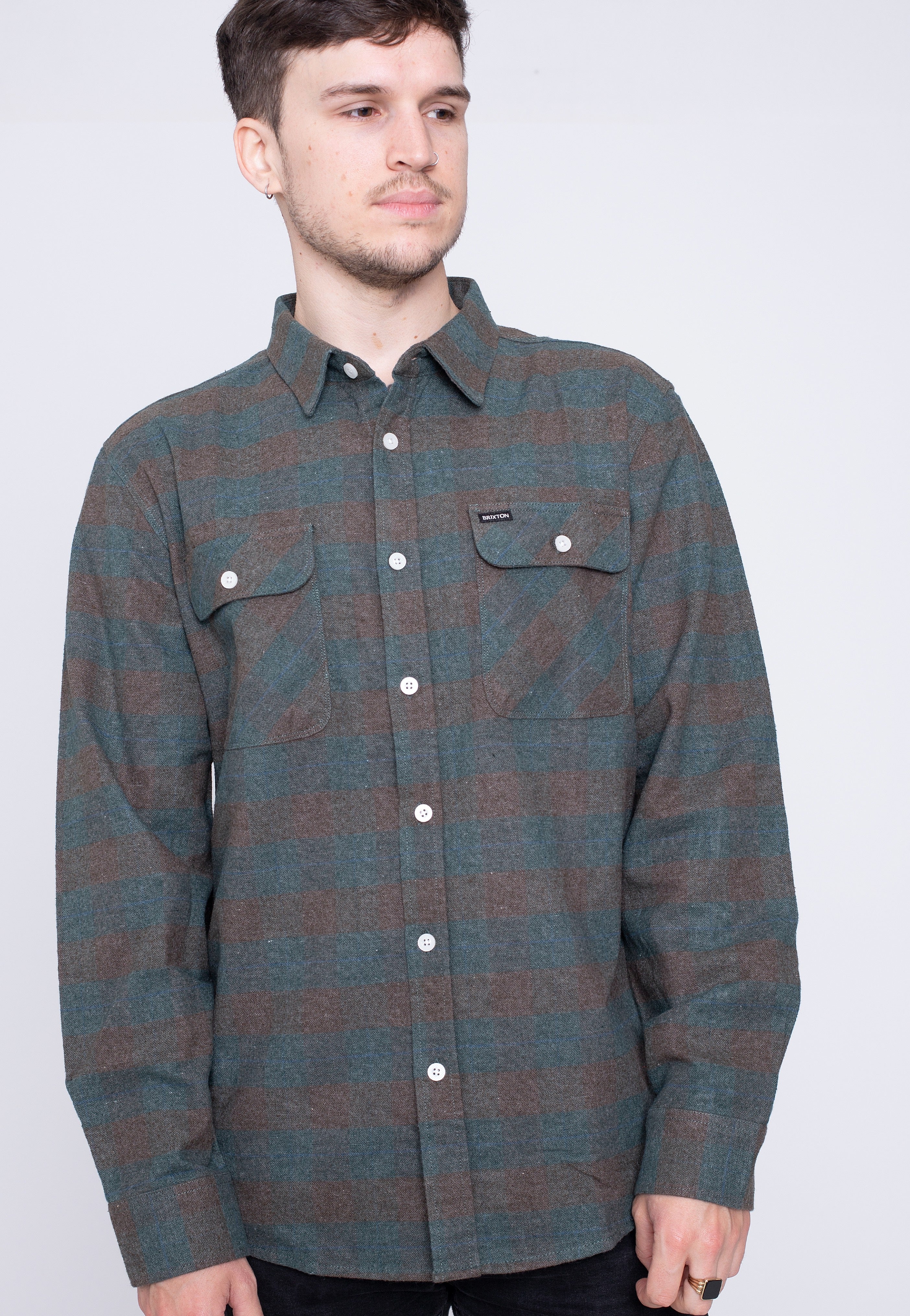 Brixton - Bowery Flannel Ocean - Shirt | Men-Image