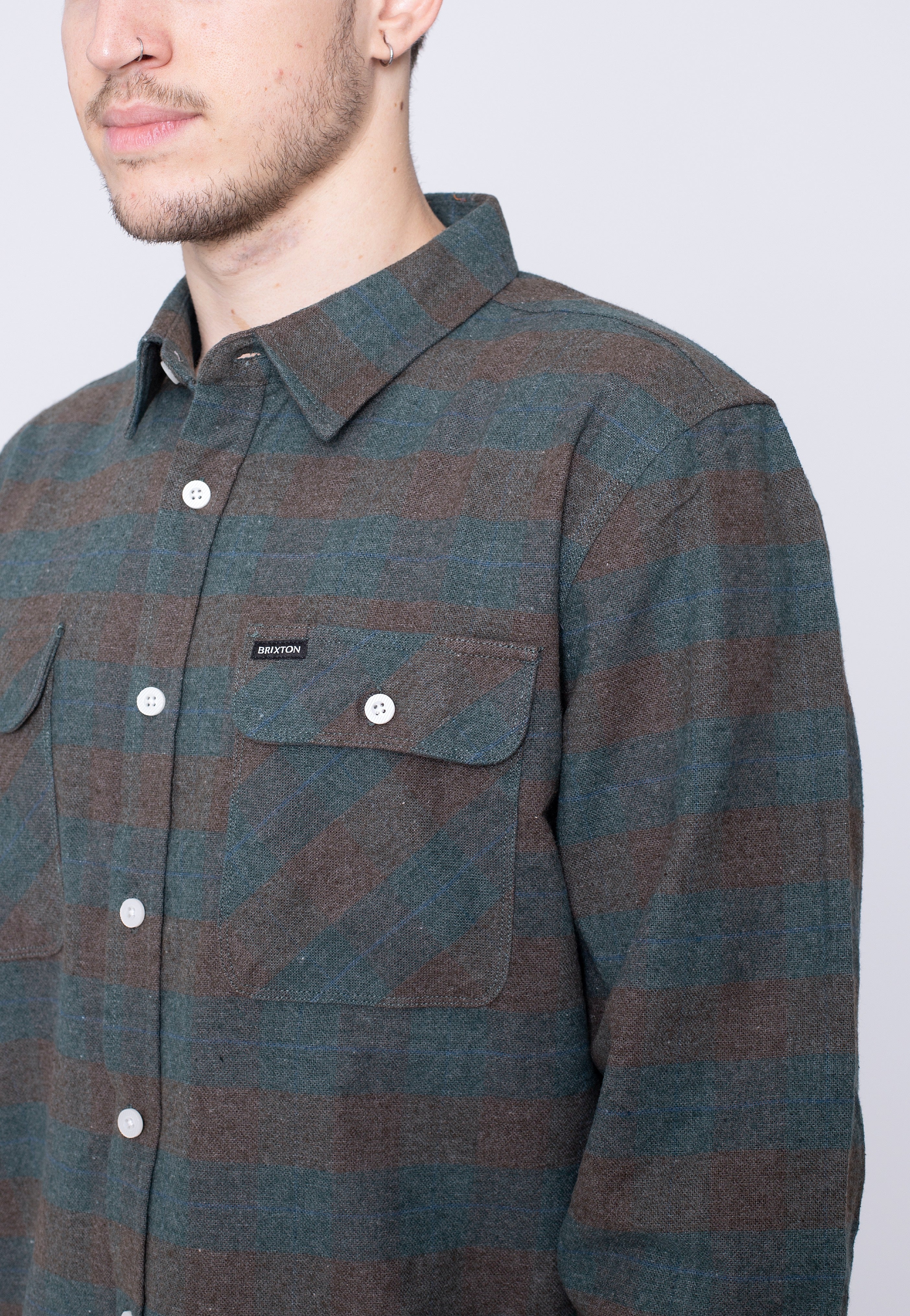 Brixton - Bowery Flannel Ocean - Shirt | Men-Image