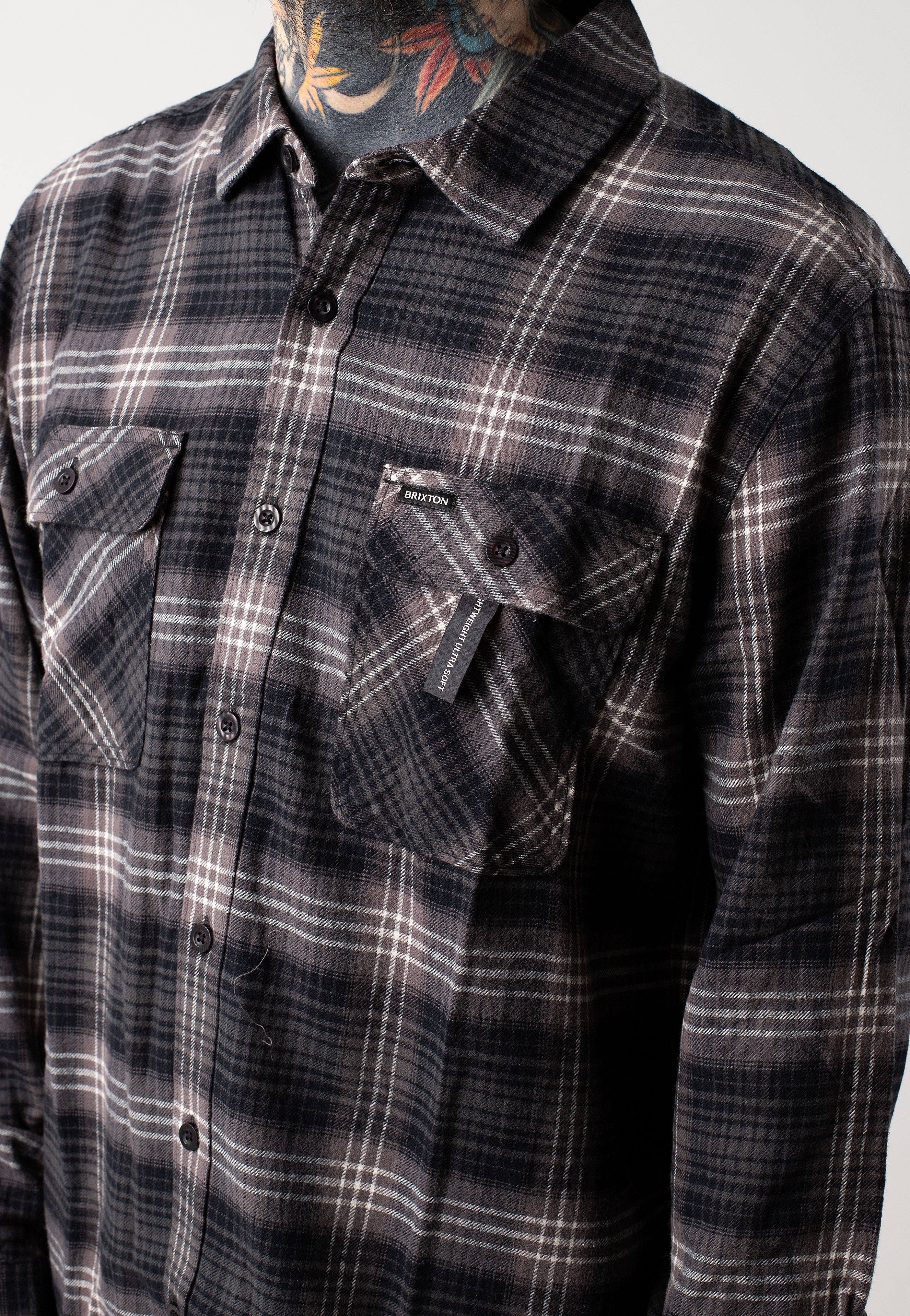 Brixton - Bowery Lw Ultra Charcoal/Black - Shirt | Men-Image