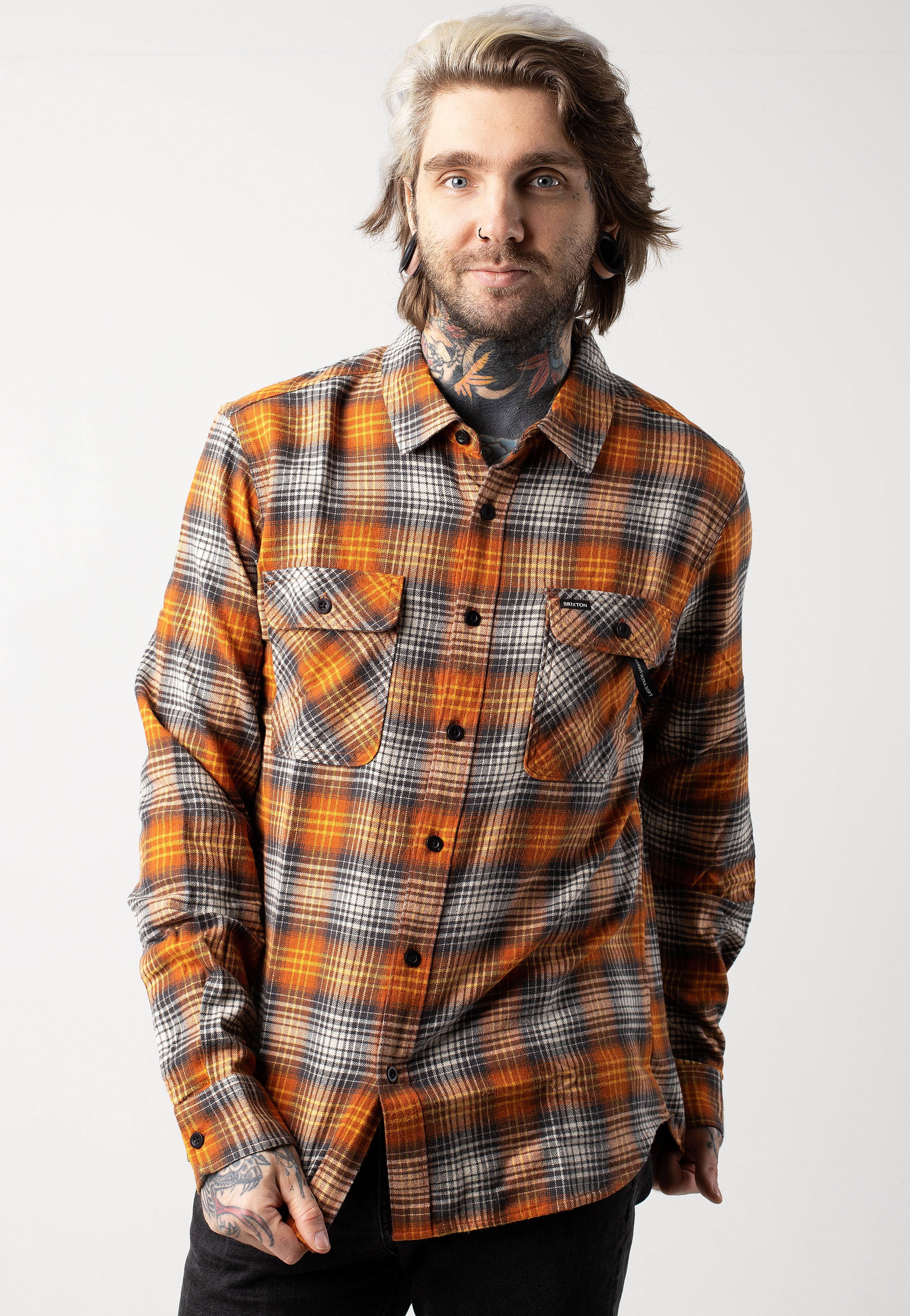 Brixton - Bowery Lw Ultra Terracotta/Black - Shirt | Men-Image