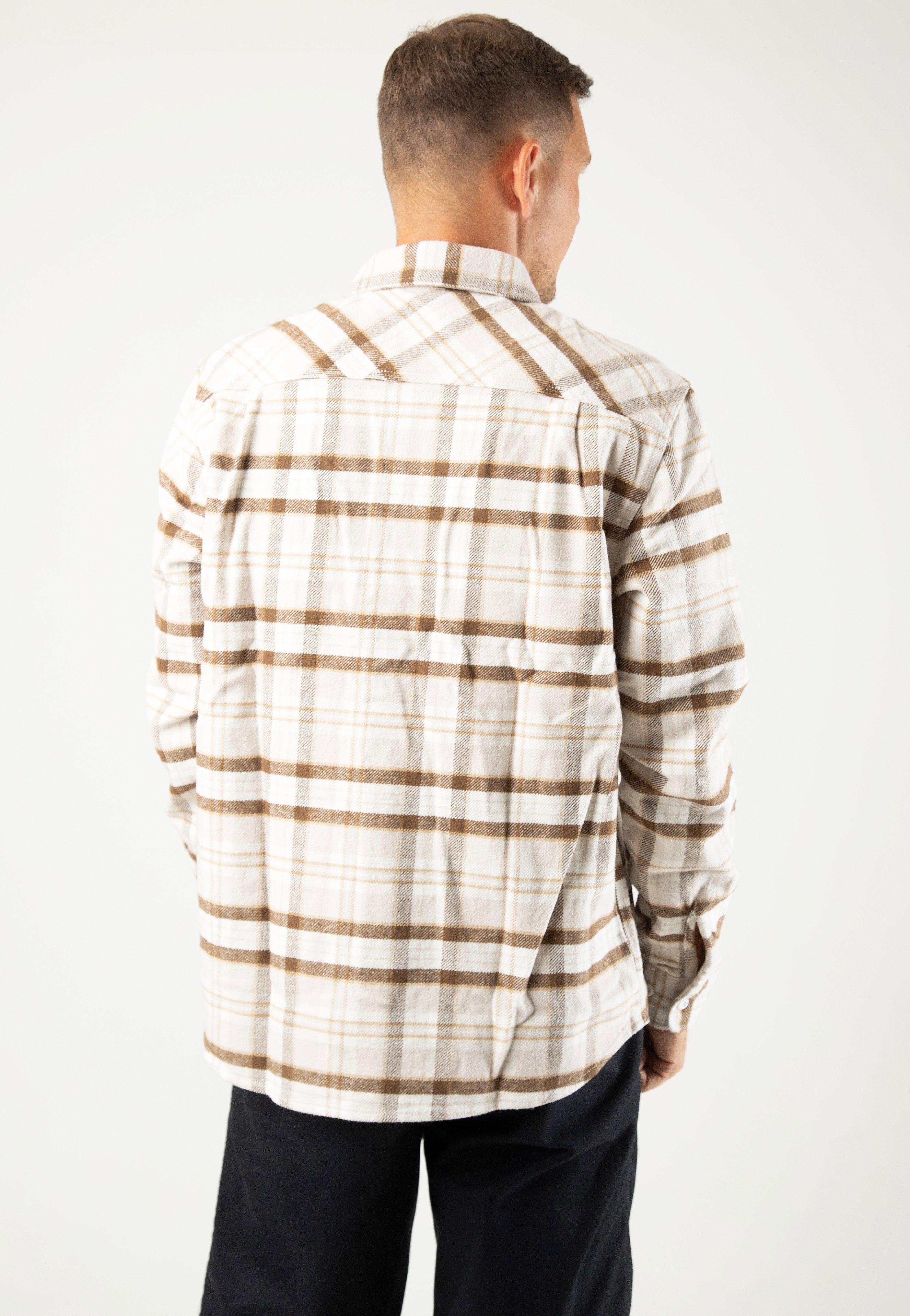 Brixton - Bowery Heavy Weight Beige/Off White/Desert Palm - Shirt | Men-Image