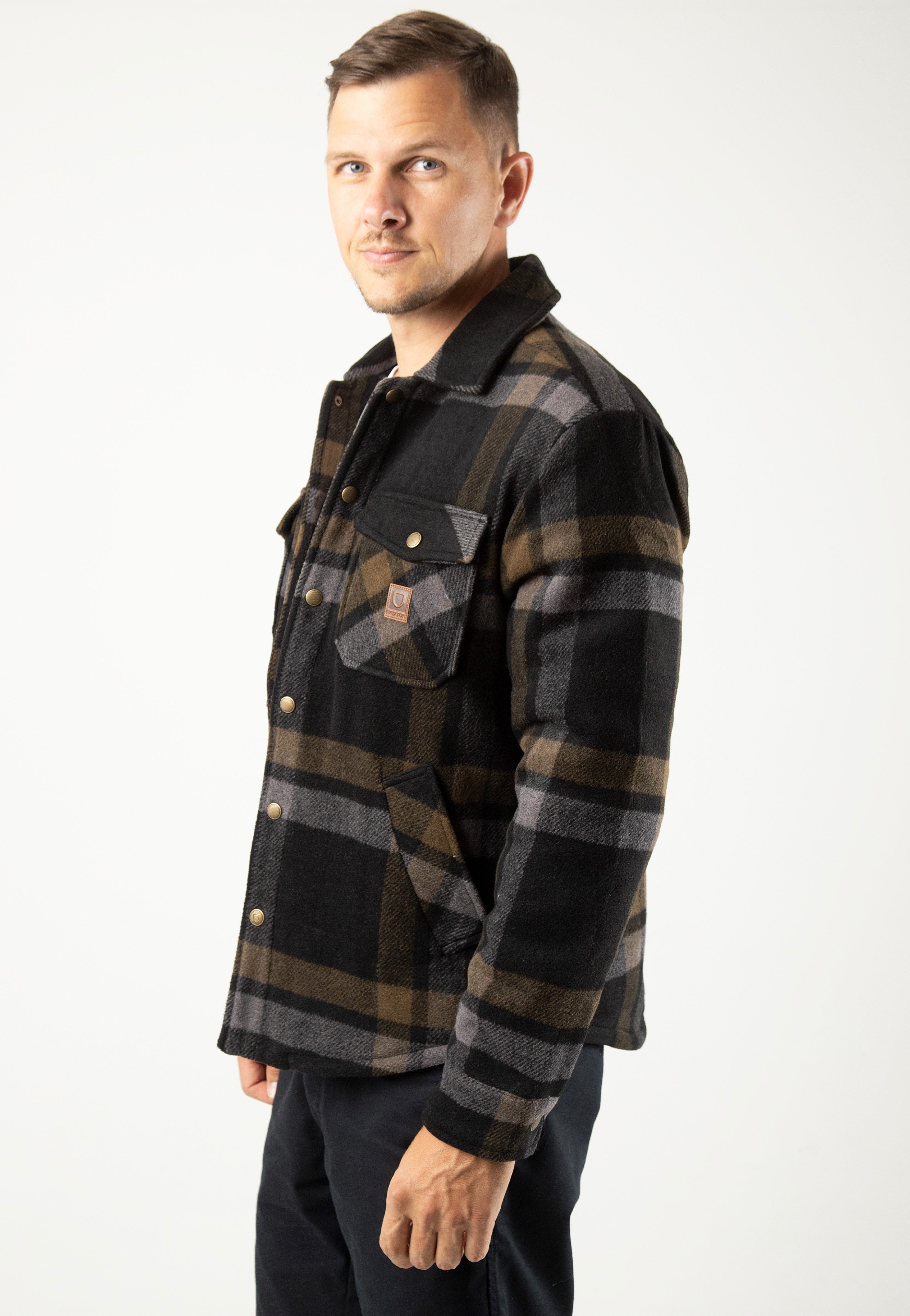 Brixton - Durham Lined Black/Charcoal/Desert Palm - Jacket | Men-Image