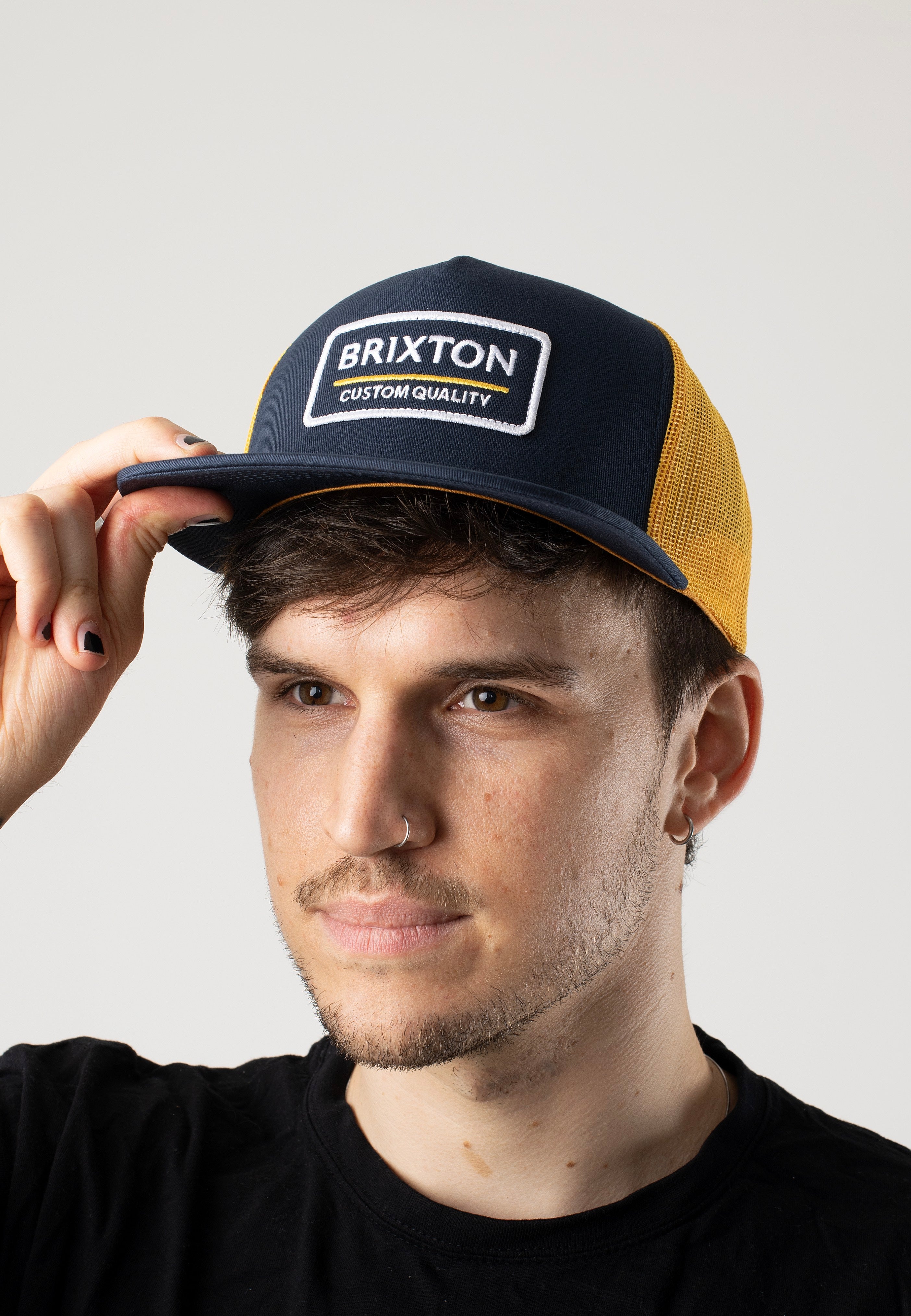 Brixton - Palmer Proper Mp Mesh Washed Navy/Bright Gold - Cap | Neutral-Image