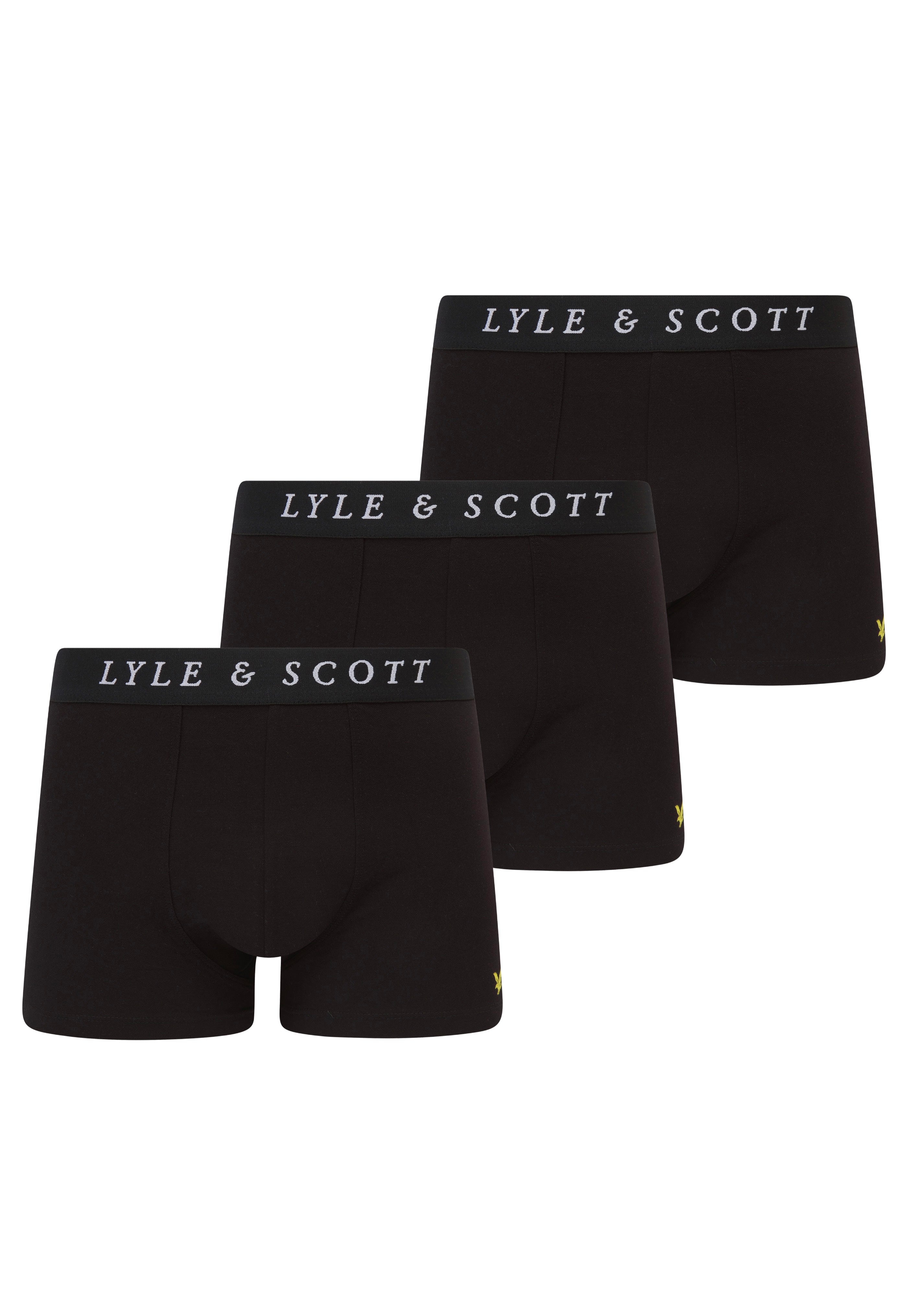 Lyle & Scott - Brown Pack Of 3 Basic Core Black - Boxershorts | Men-Image