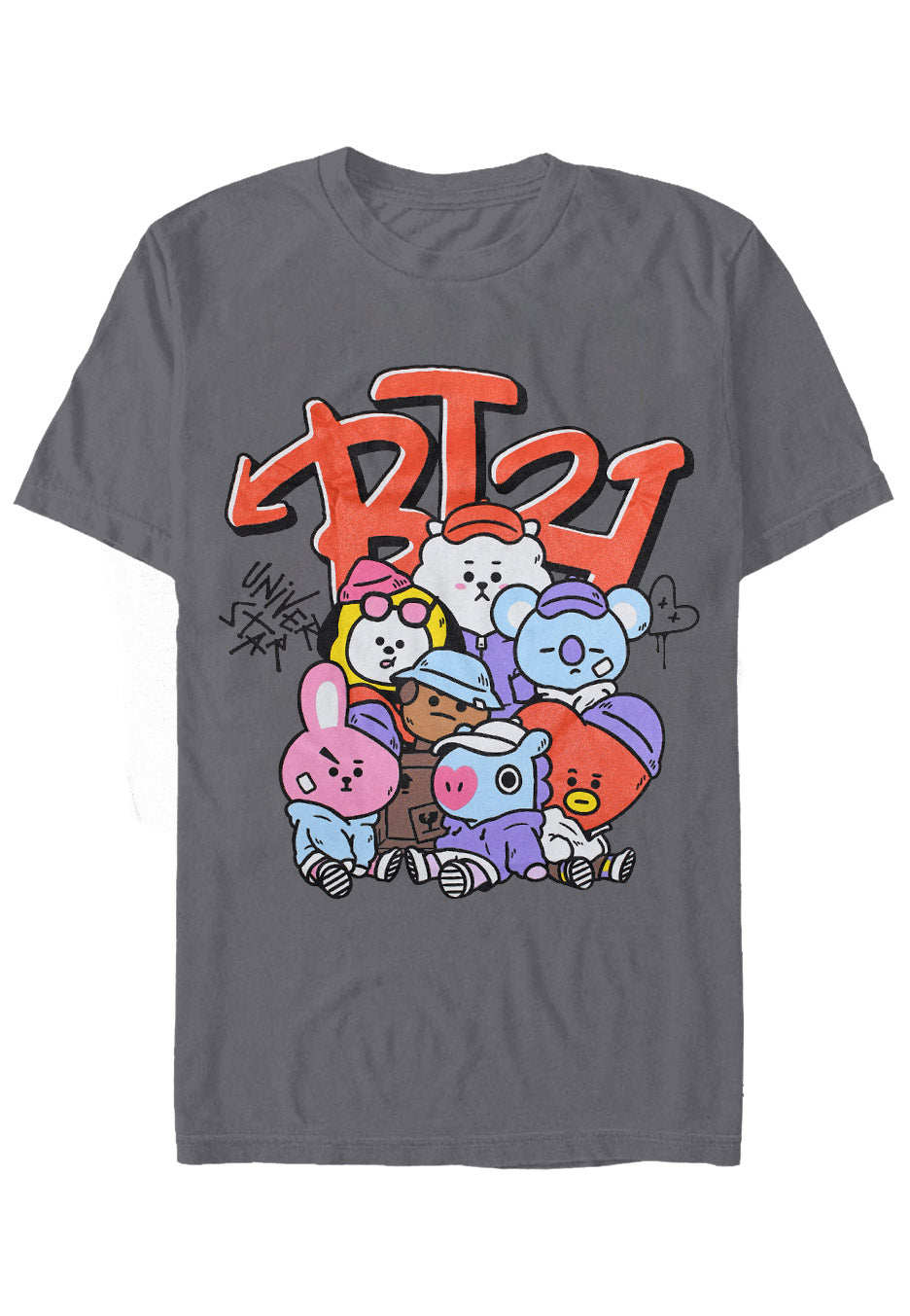 BT21 - Street Mood Group Grey - T-Shirt | Neutral-Image