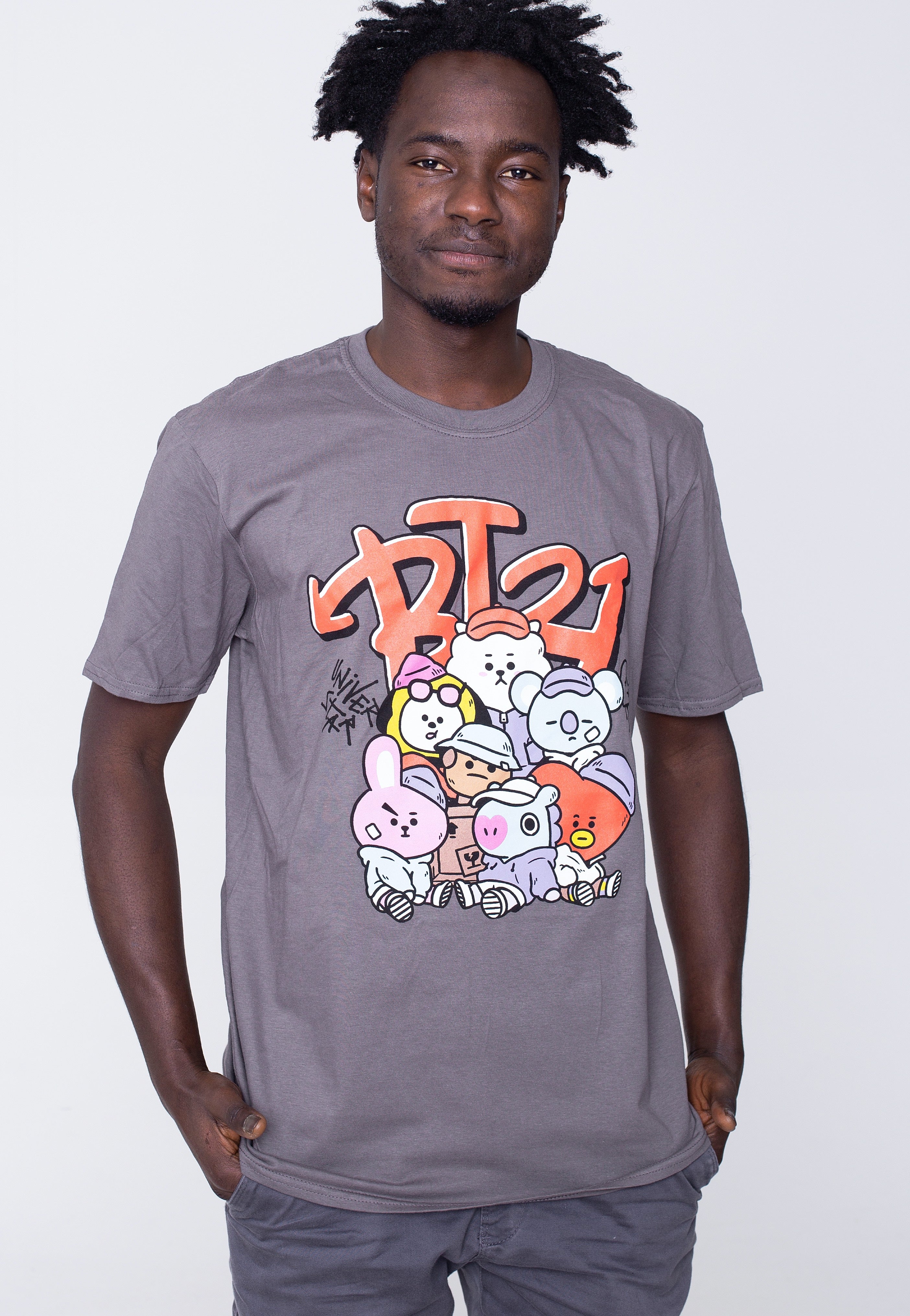 BT21 - Street Mood Group Grey - T-Shirt | Men-Image