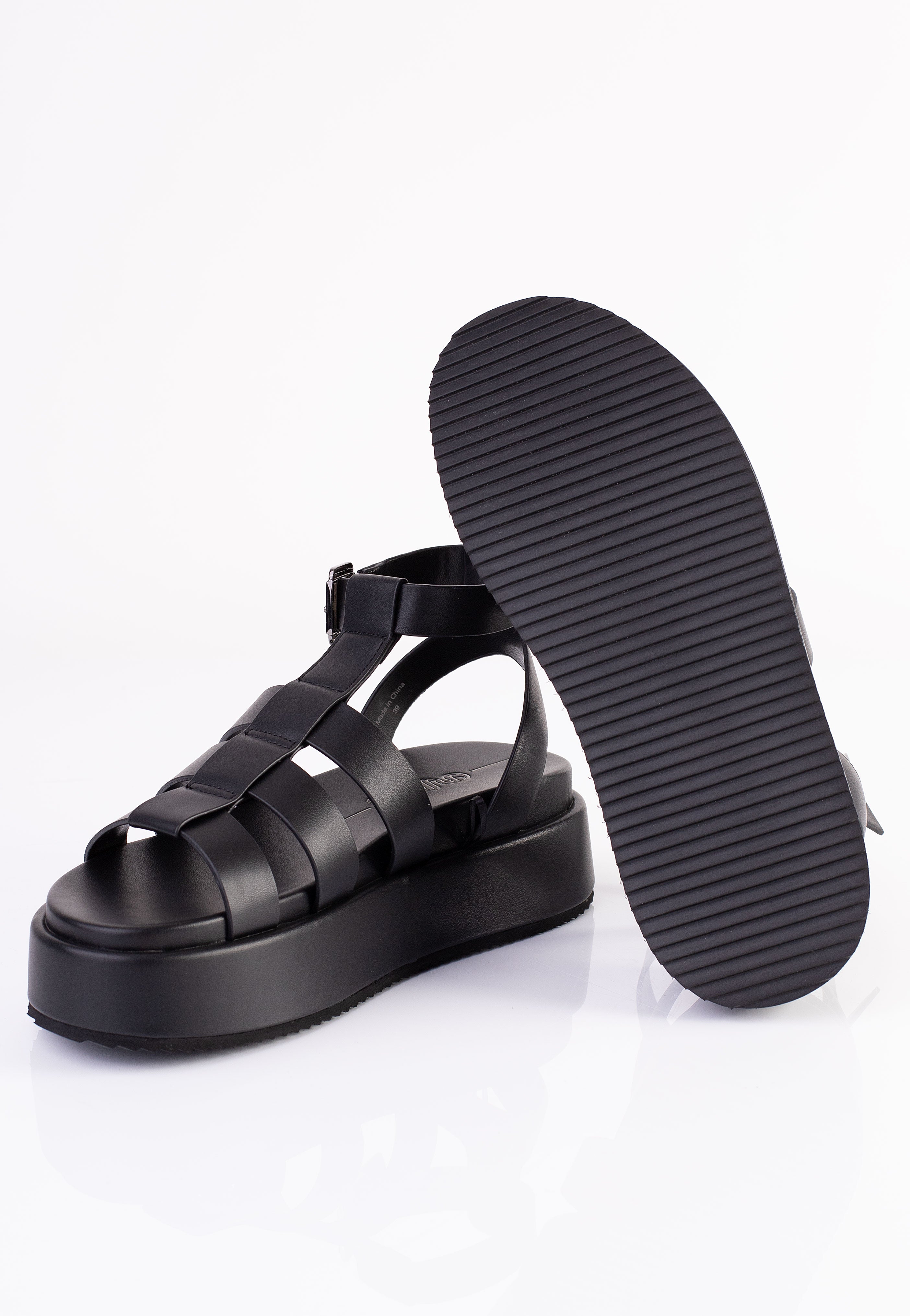 Buffalo - Noa Greek Vegan Nappa Black - Girl Sandals | Women-Image