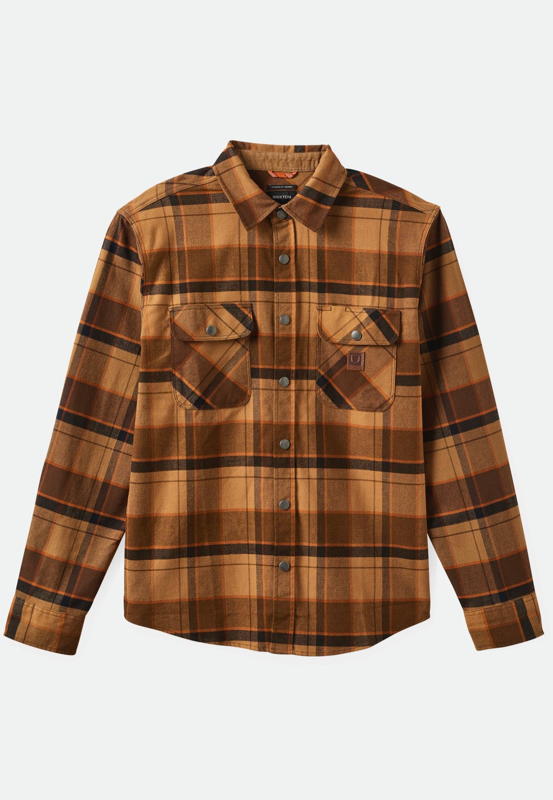 Brixton - Builders Bowery Flannel Burro Brown/Pinecone Brown/Black - Shirt | Men-Image