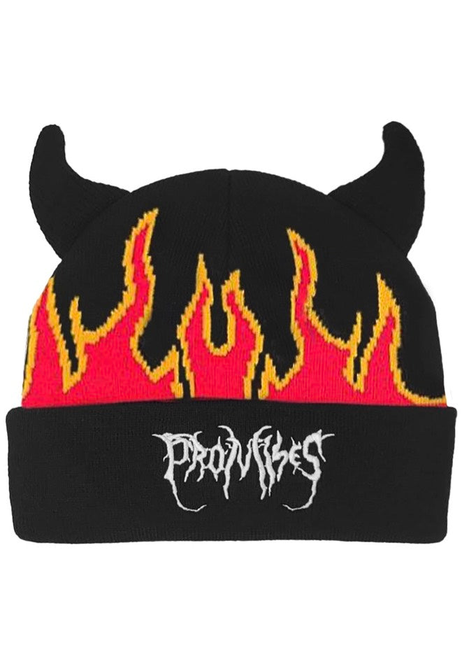 Broken Promises - Flames Devil Horn Black - Beanie | Neutral-Image