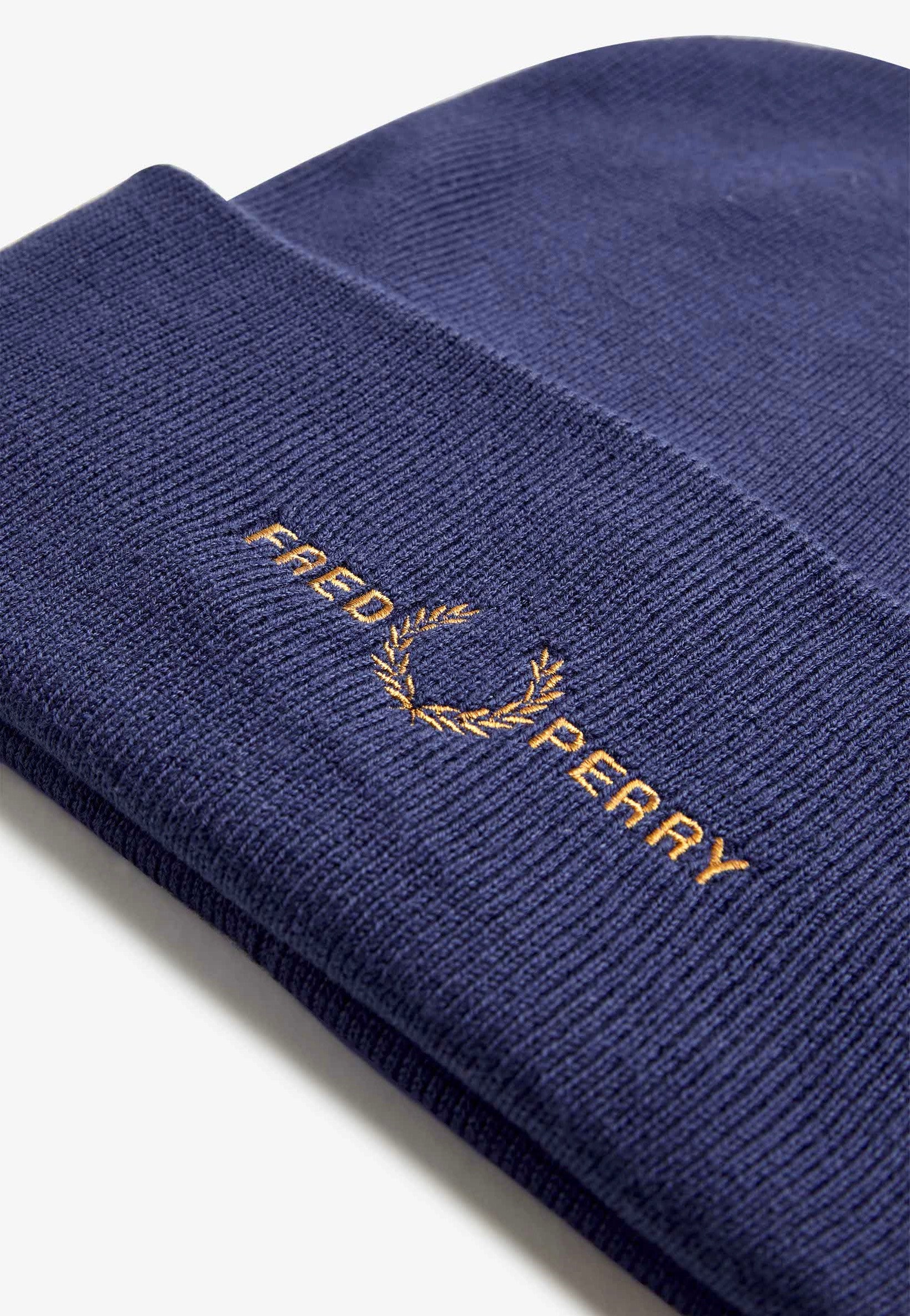 Fred Perry - Graphic French Navy/Dark Caramel - Beanie | Neutral-Image