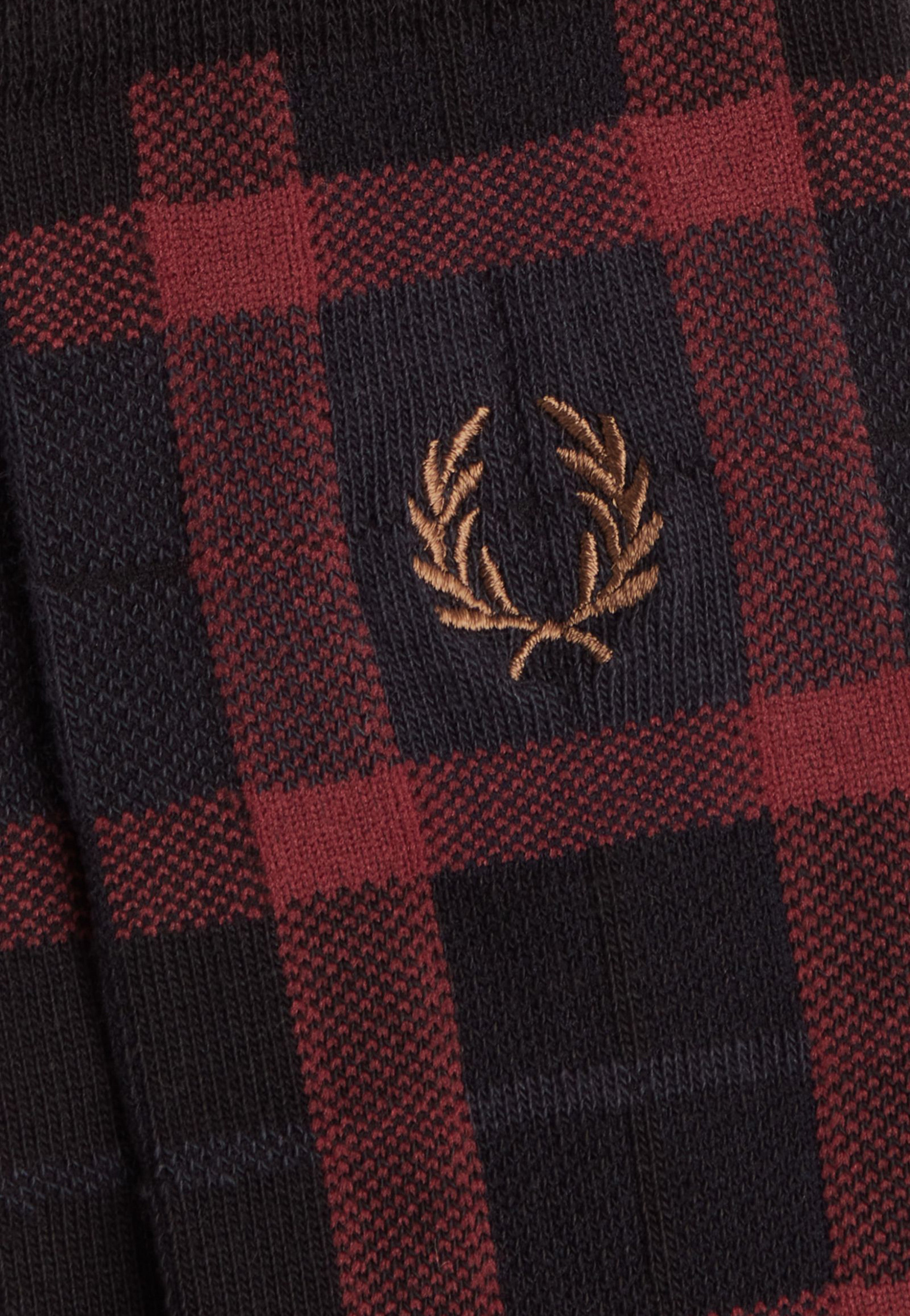 Fred Perry - Tartan Oxblood/Shaded Stone - Socks | Neutral-Image