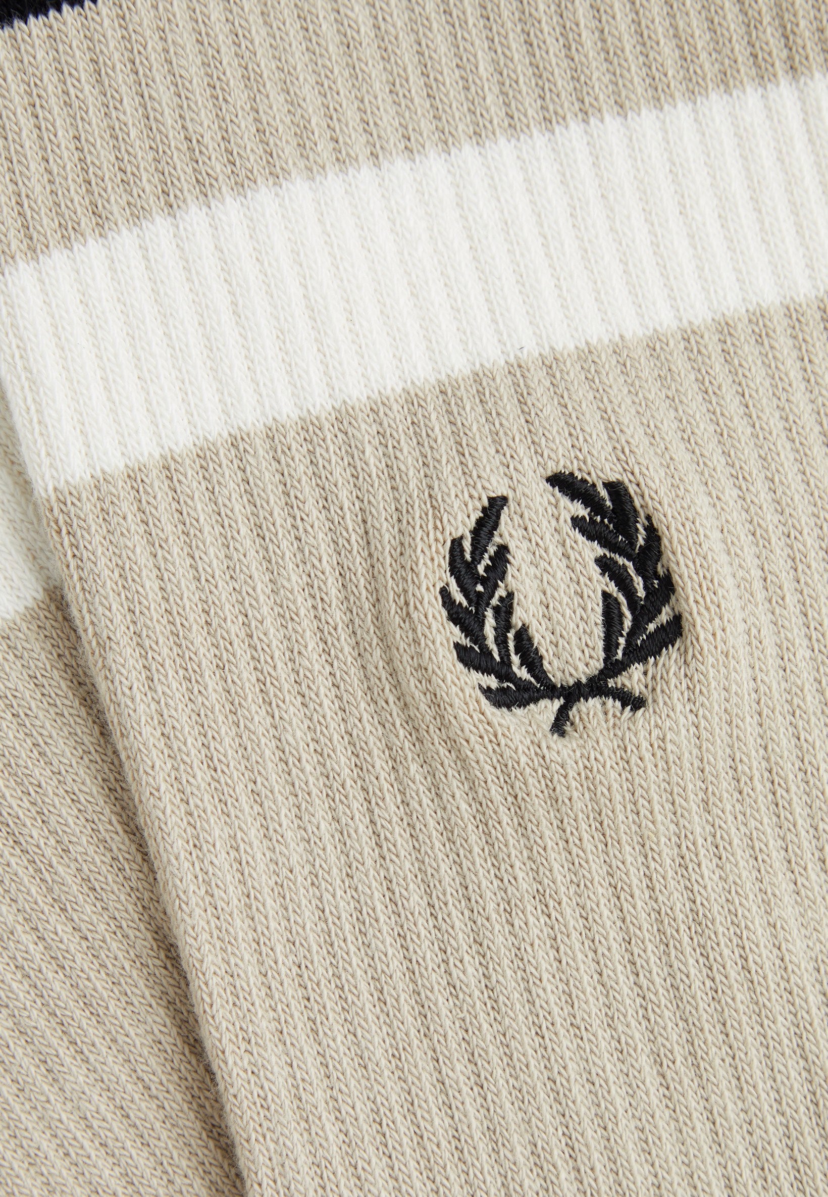 Fred Perry - Bold Tipped Towelling Oatmeal/Black - Socks | Neutral-Image