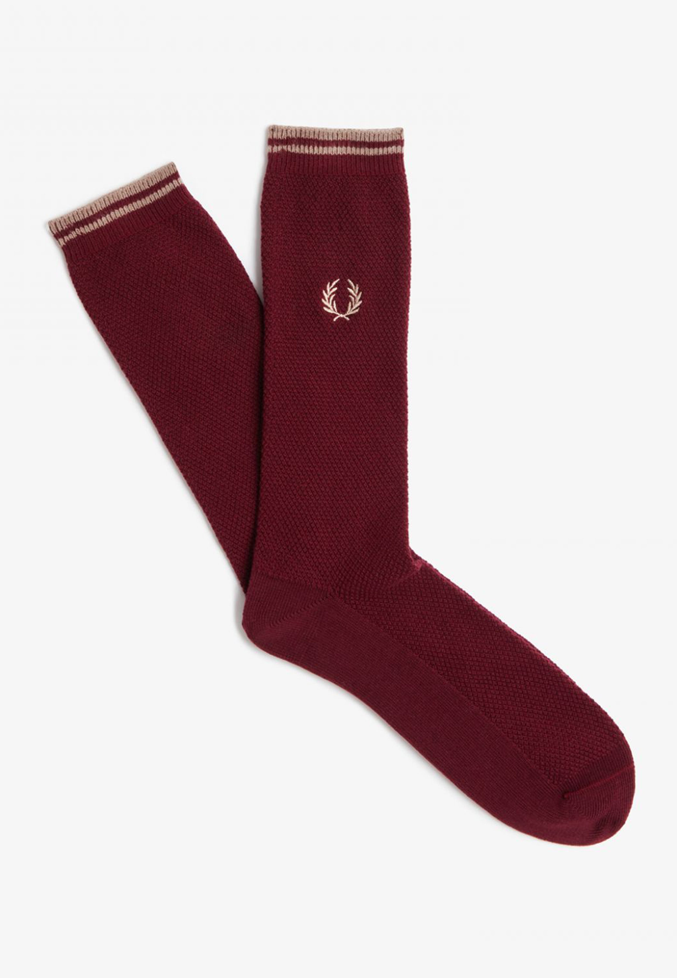 Fred Perry - Tipped Oxblood/Shaded Stone - Socks | Neutral-Image