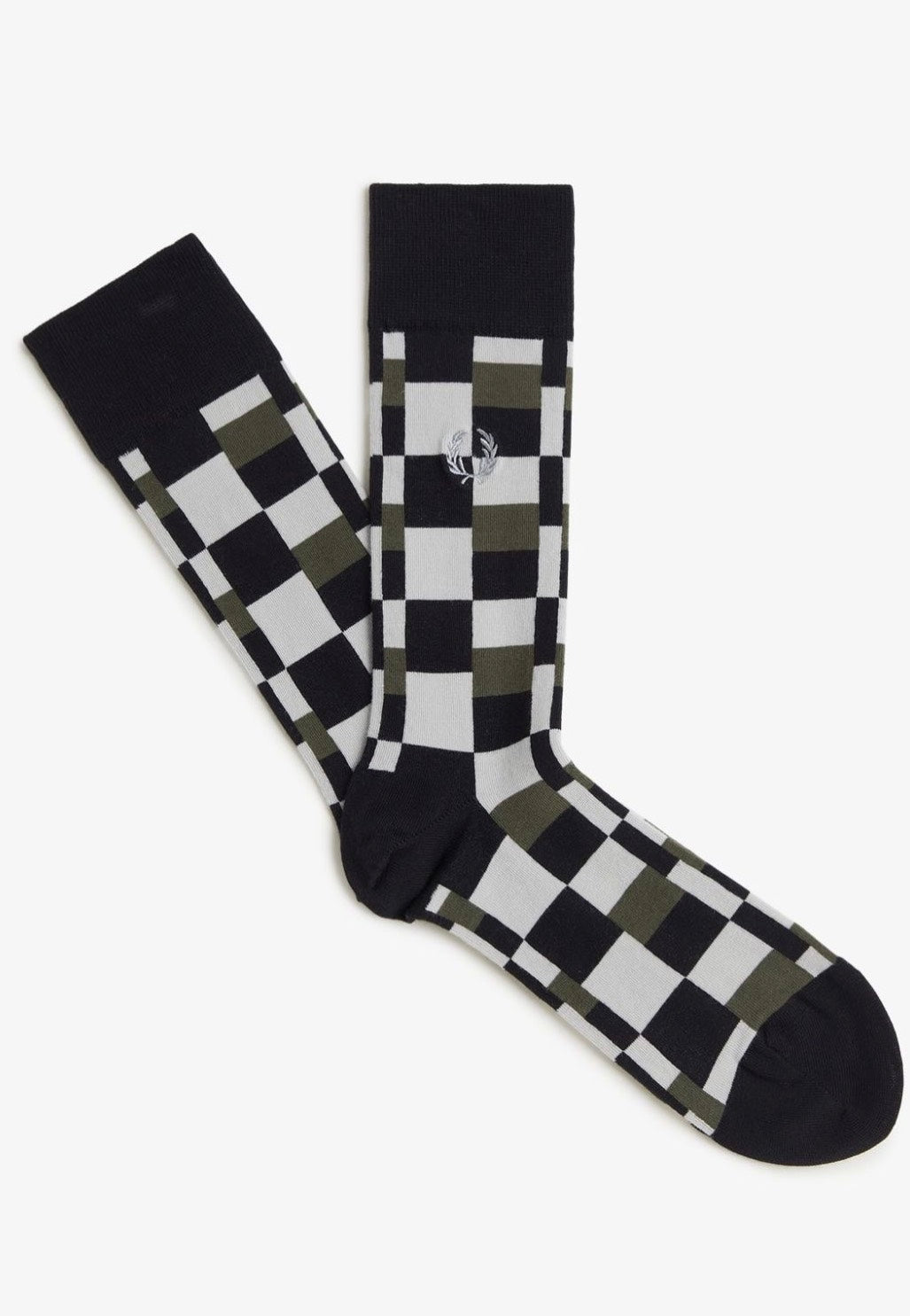 Fred Perry - Glitch Print Brushed Black - Socks | Neutral-Image