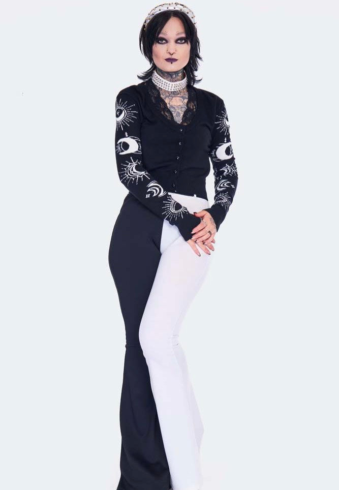 Jawbreaker - Moon Embroidered Lace Trim Black - Cardigan | Women-Image