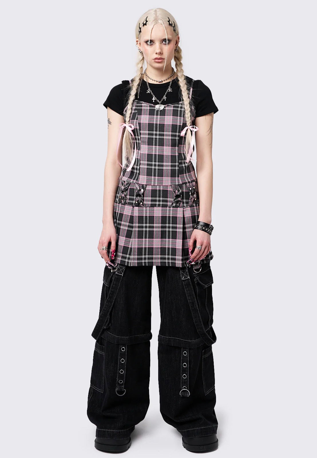 Minga London - Camila Straps Plaid Pink - Dress | Women-Image