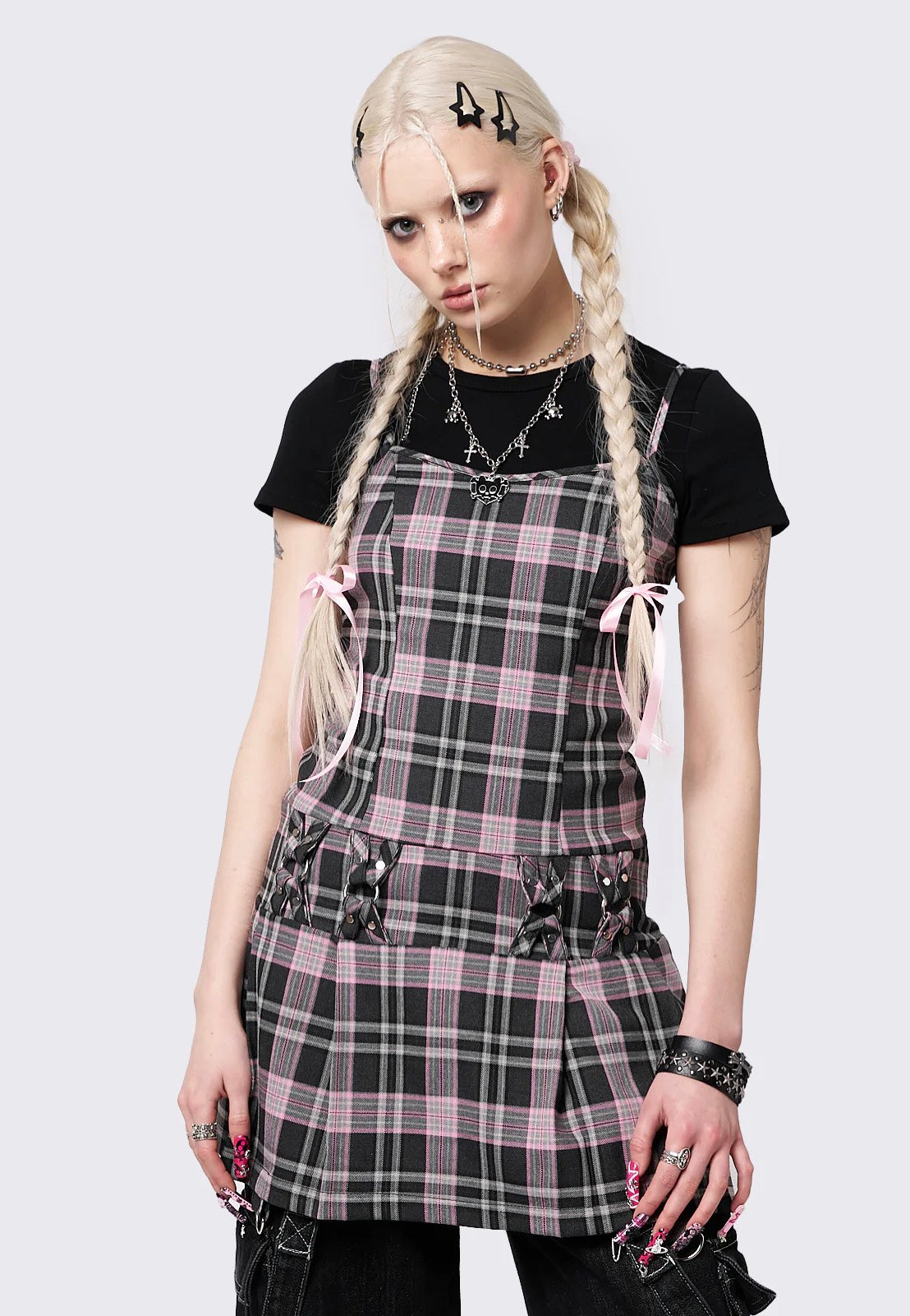 Minga London - Camila Straps Plaid Pink - Dress | Women-Image