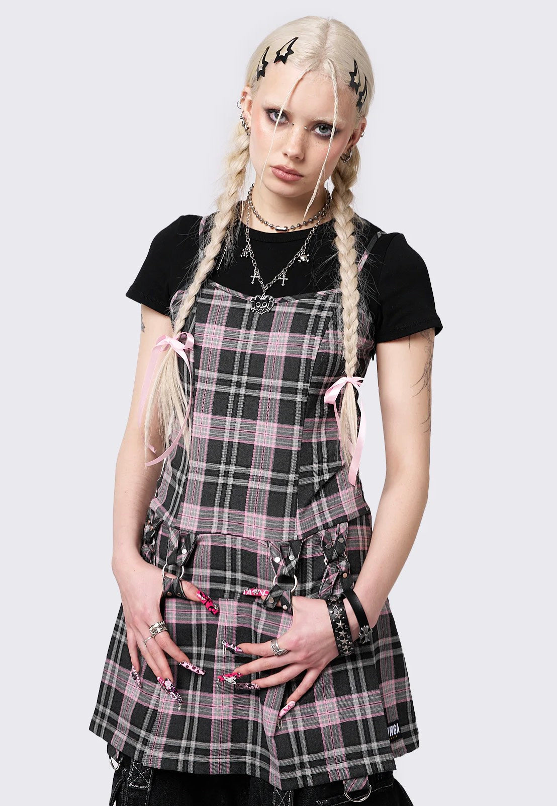 Minga London - Camila Straps Plaid Pink - Dress | Women-Image