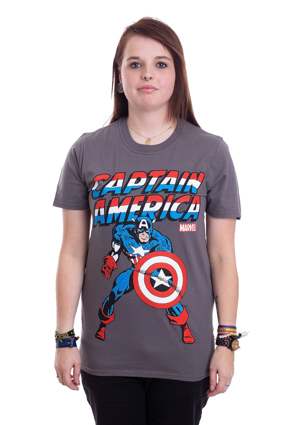 Captain America - Captain America Dark Grey - T-Shirt | Women-Image