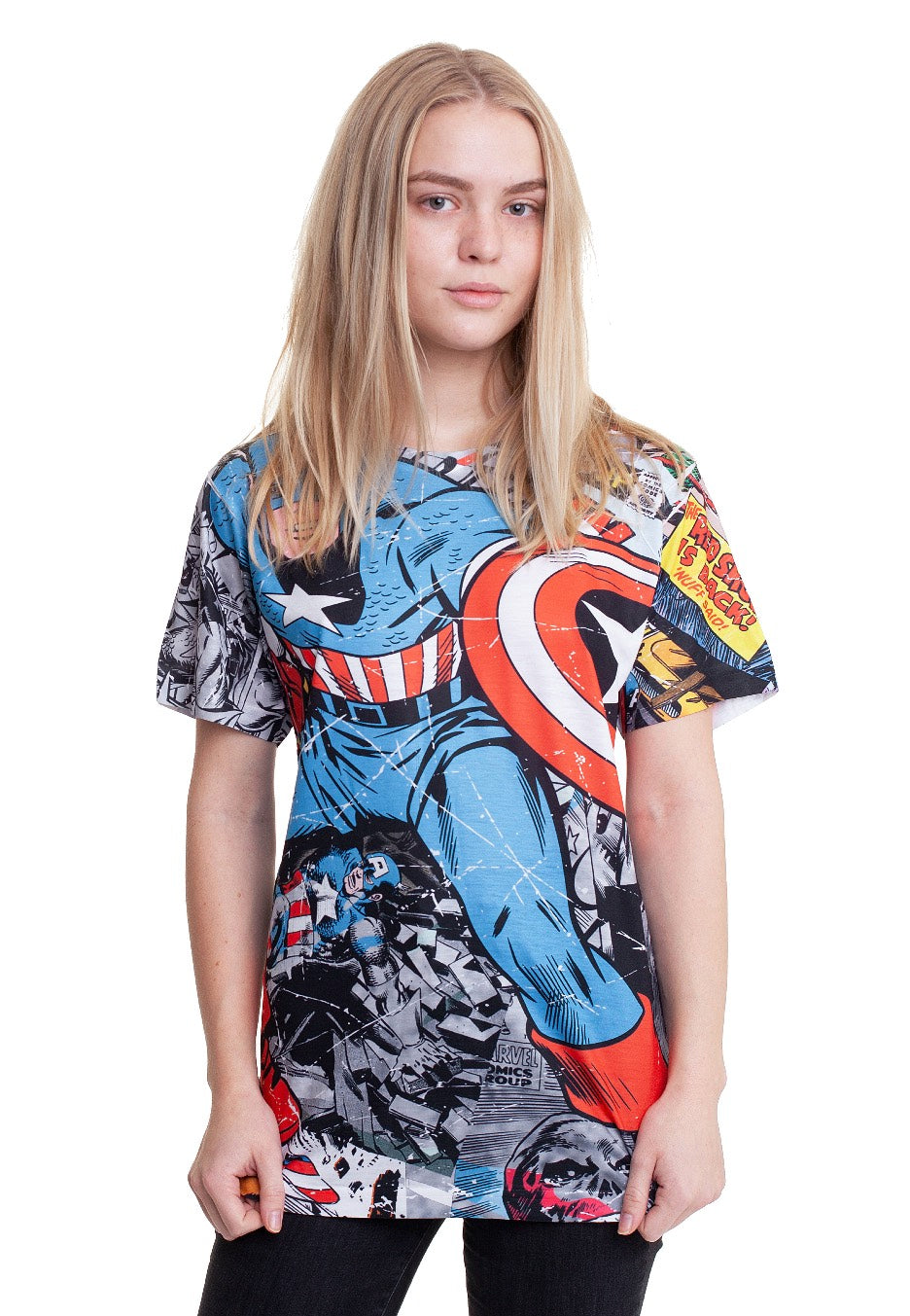 Captain America - Comic Allover - T-Shirt | Women-Image