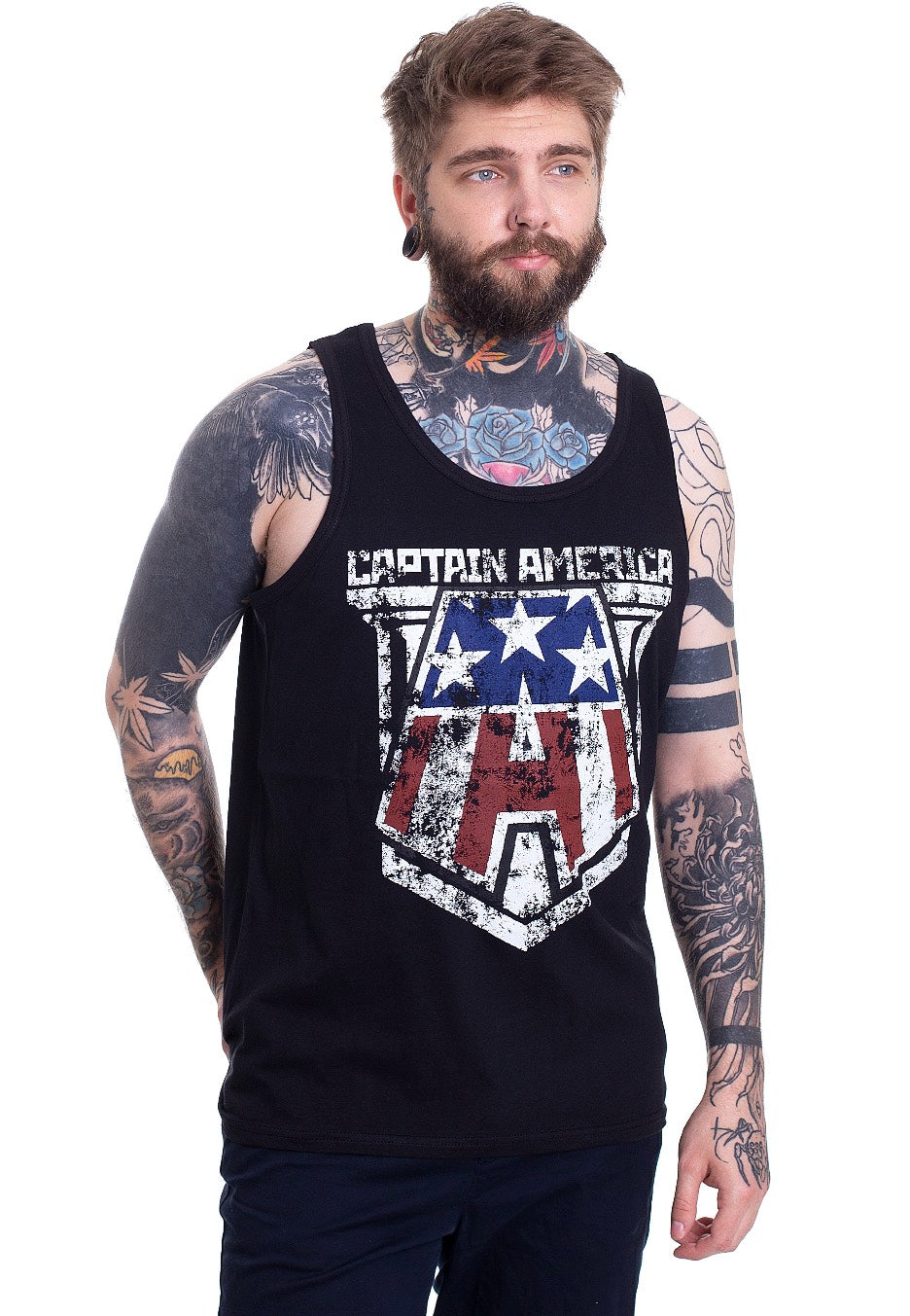 Captain America - Distressed - Tank | Men-Image