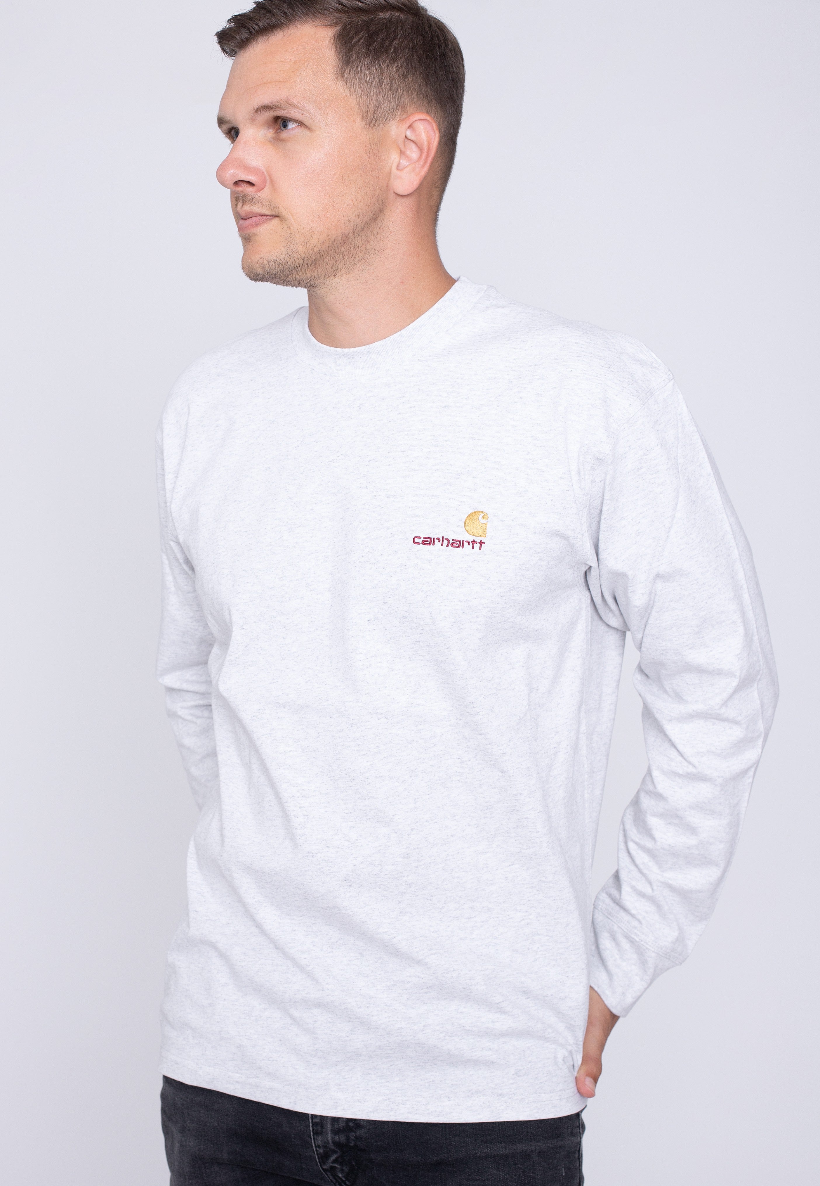 Carhartt WIP - American Script Ash Heather - Longsleeve | Men-Image