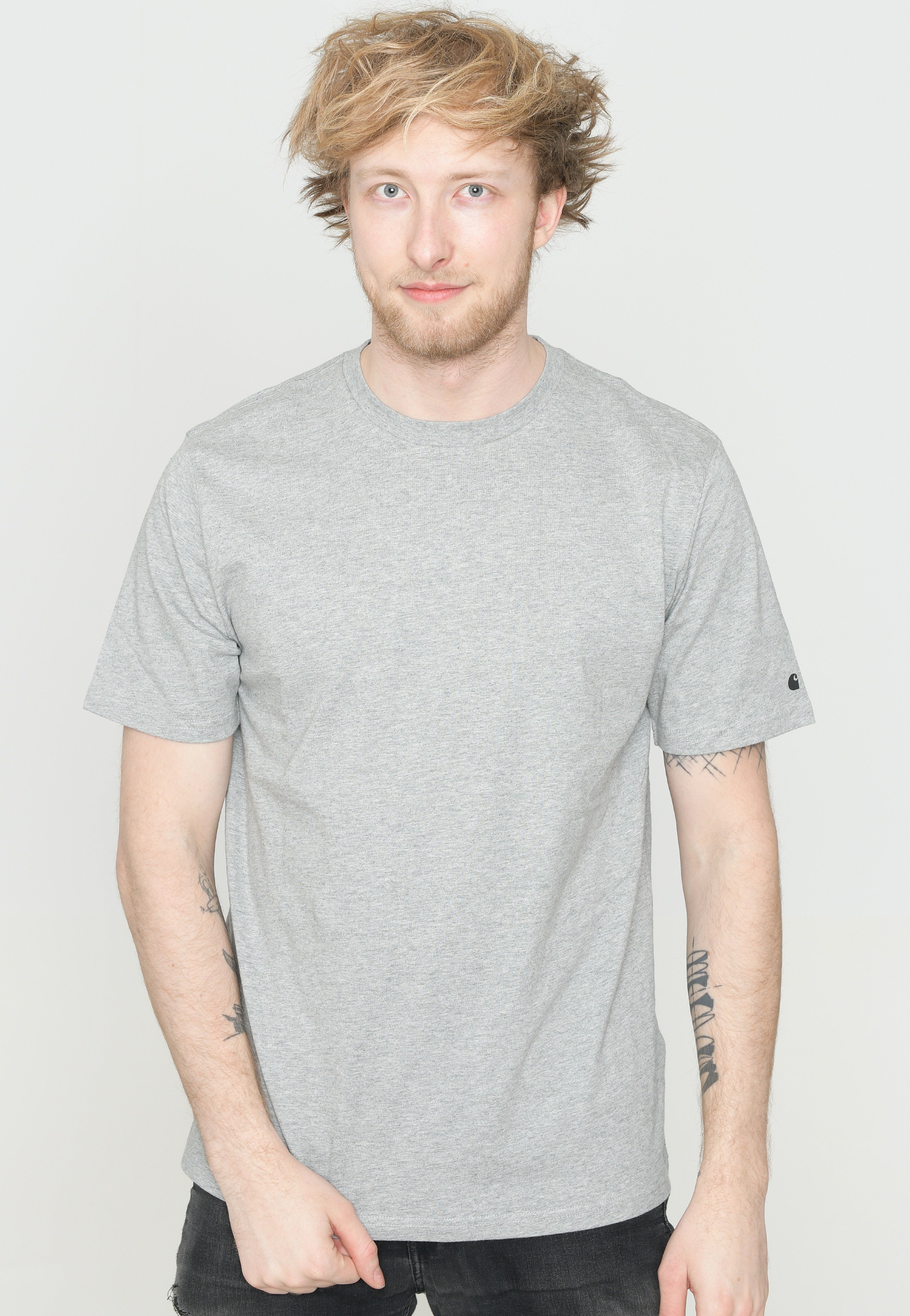 Carhartt WIP - Base Grey Heather/Black - T-Shirt | Men-Image