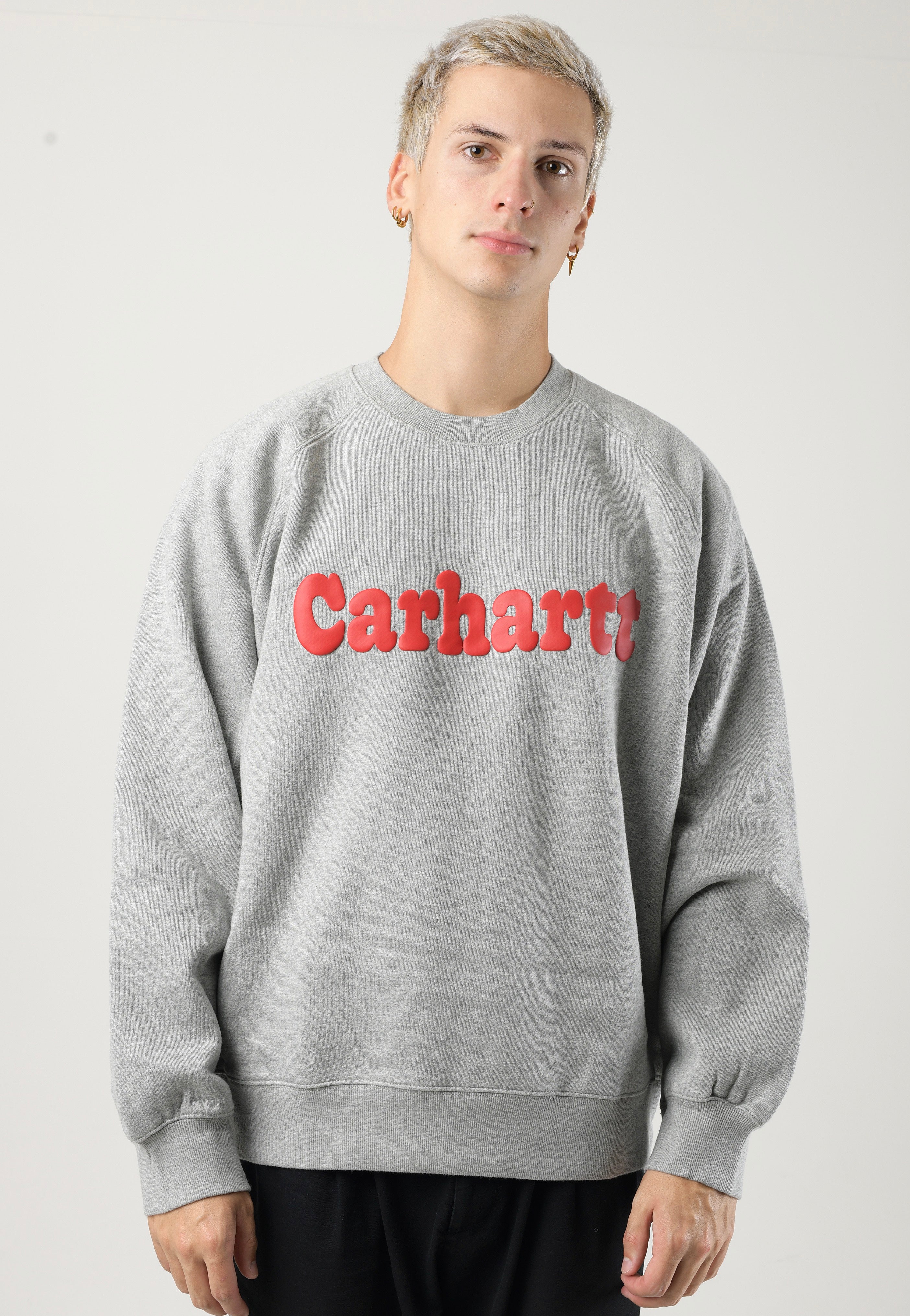 Carhartt WIP - Bubbles Grey Heather/Cherry - Sweater | Men-Image