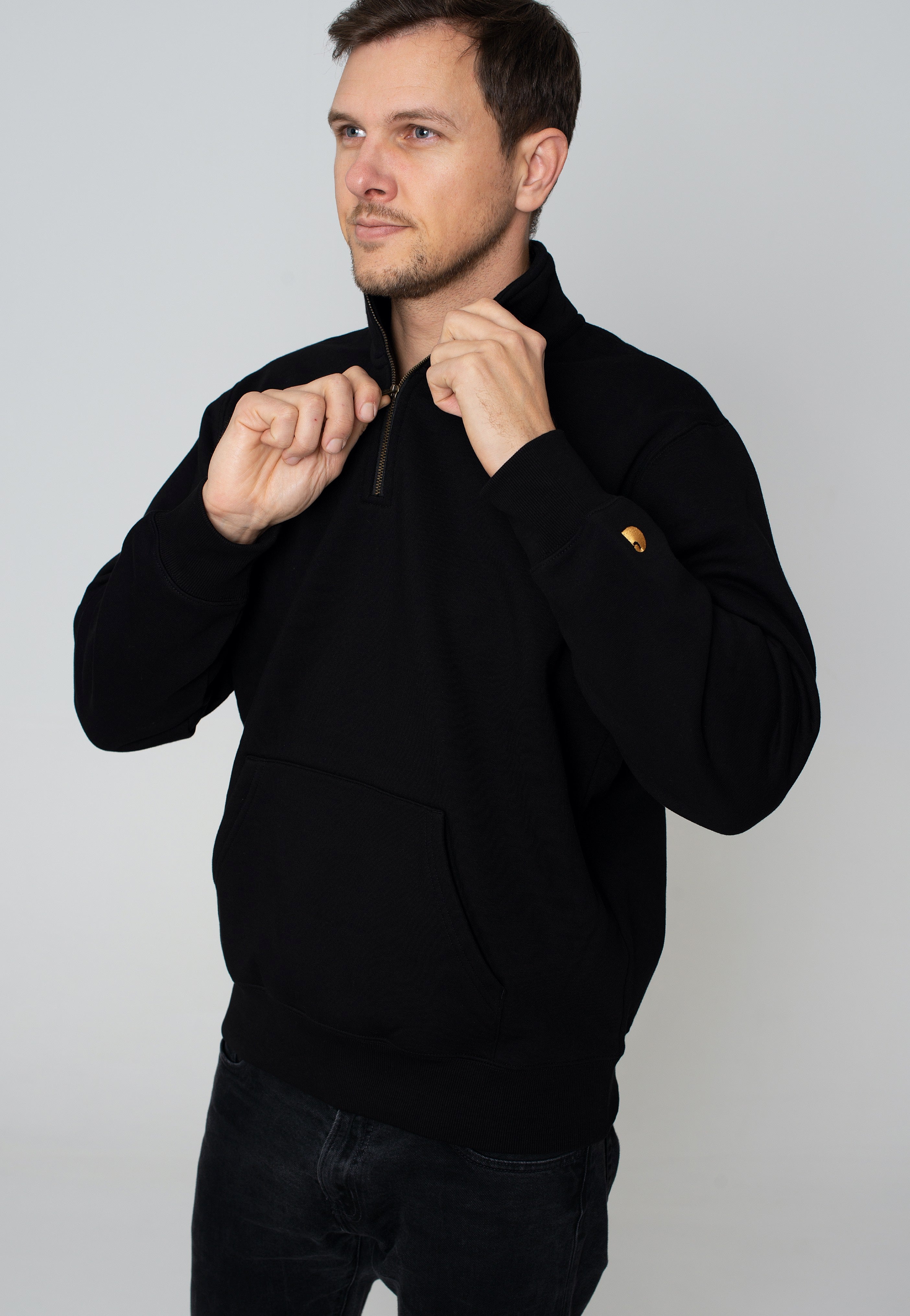 Carhartt WIP - Chase Neck Zip Black/Gold - Sweater | Men-Image