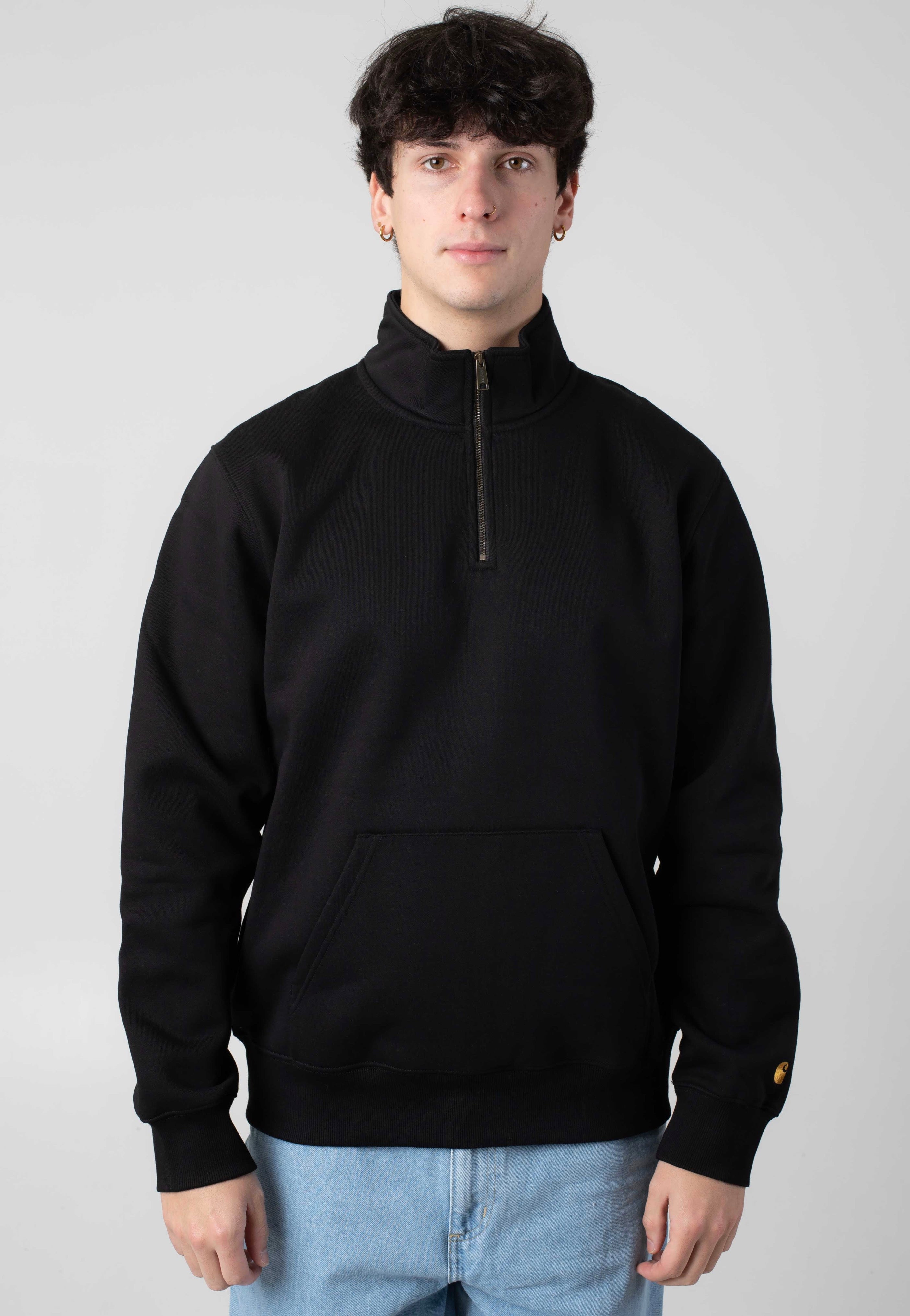 Carhartt WIP - Chase Neck Zip Black/Gold - Zipper | Men-Image