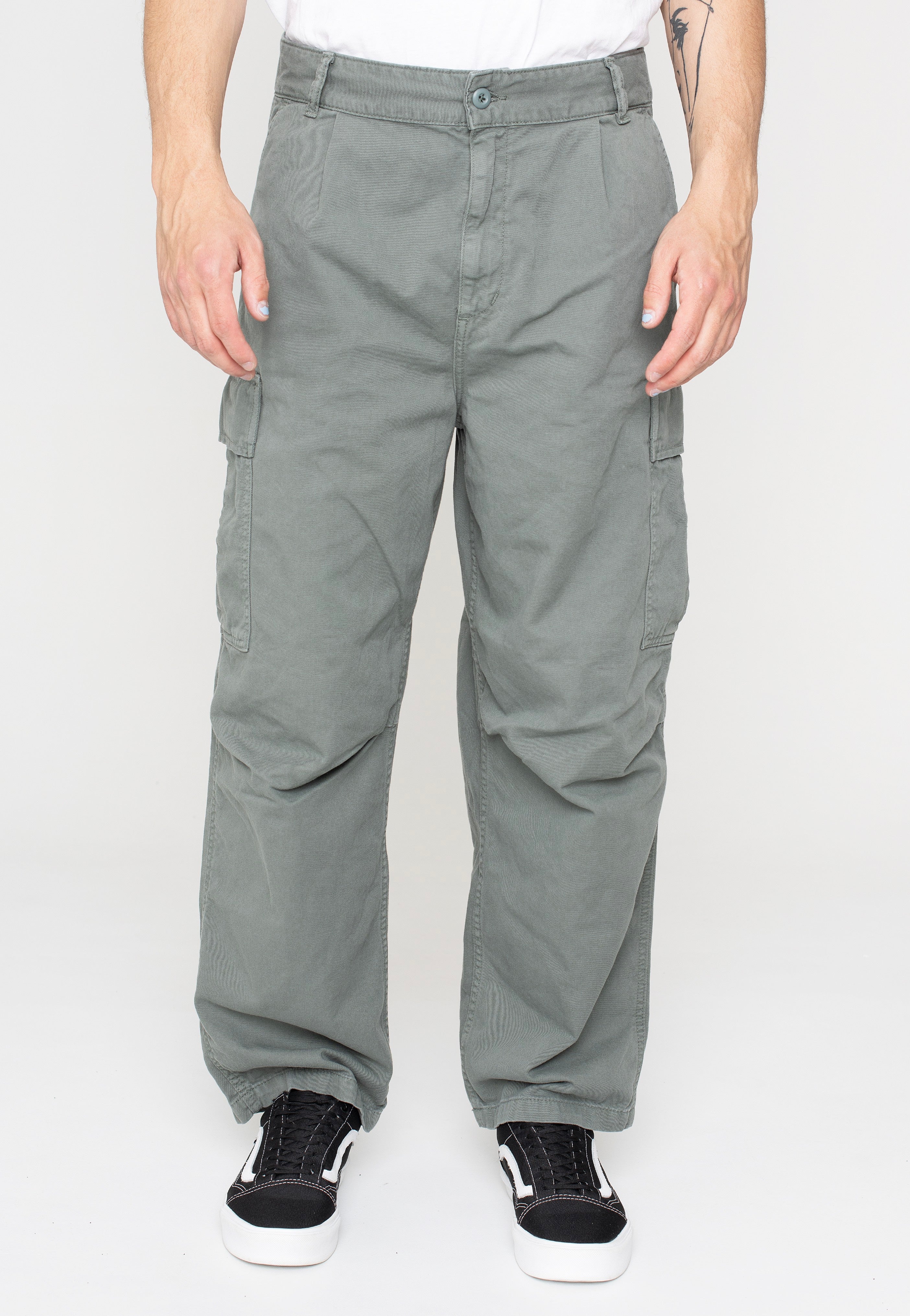 Carhartt WIP - Cole Cargo Garment Dyed Smoke Green - Pants | Men-Image