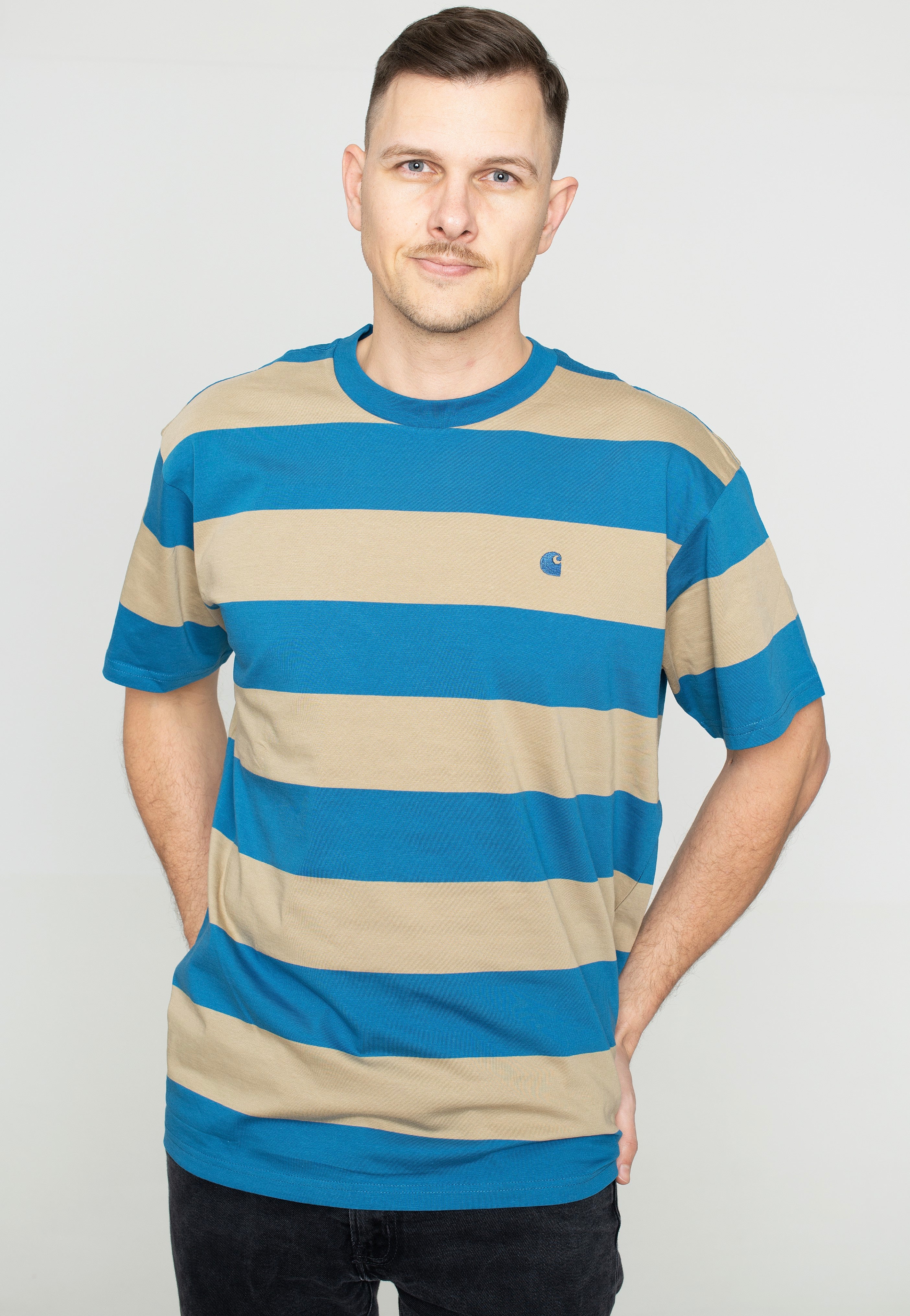 Carhartt WIP - Dampier Dampier Stripe/Amalfi/Ammonite - T-Shirt | Men-Image